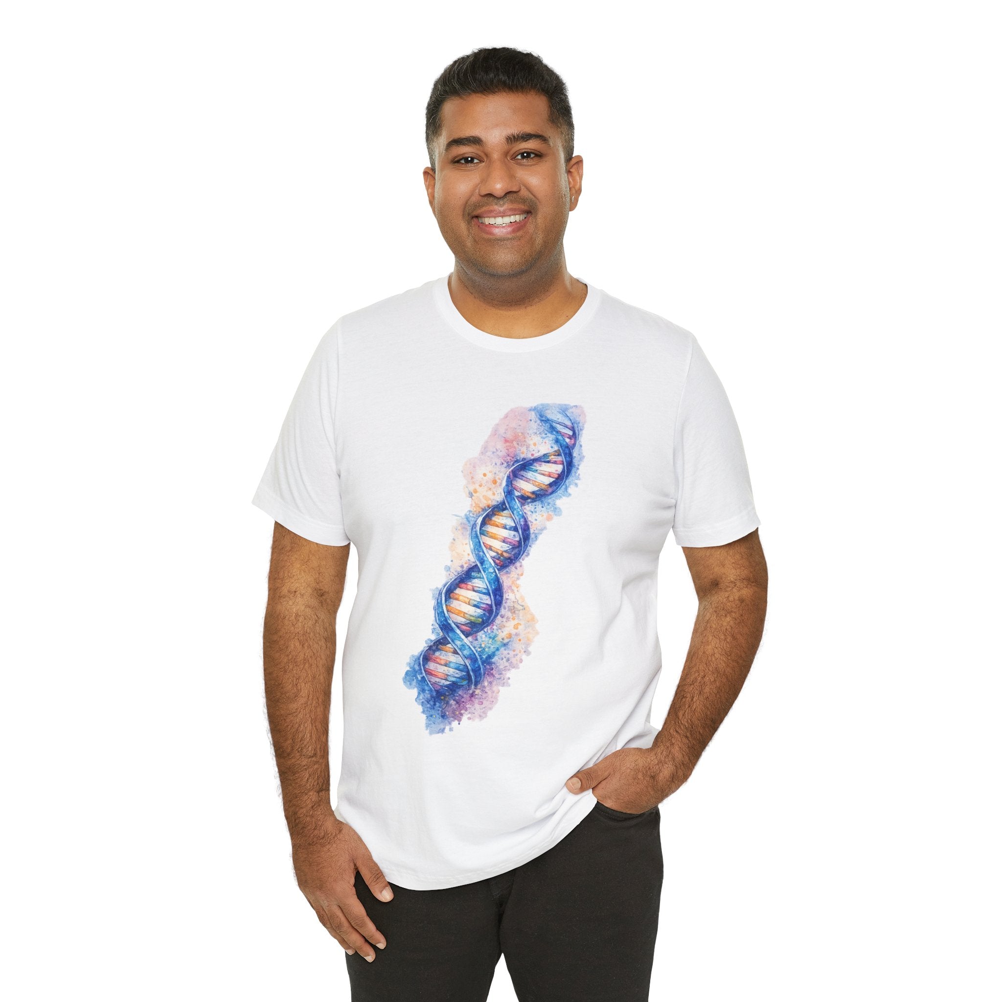 T-shirt - Watercolor DNA Double Helix | Elegant Genetics & Science Art Shirt