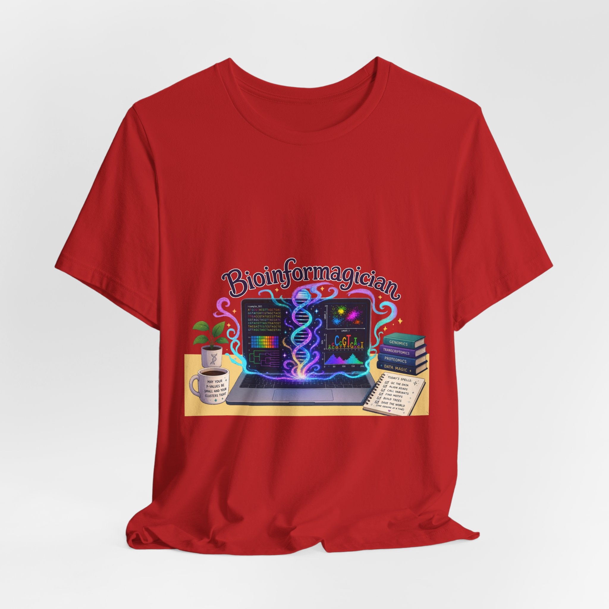 T-Shirt - Bioinformagician | DNA Code Laptop Graphic Tee