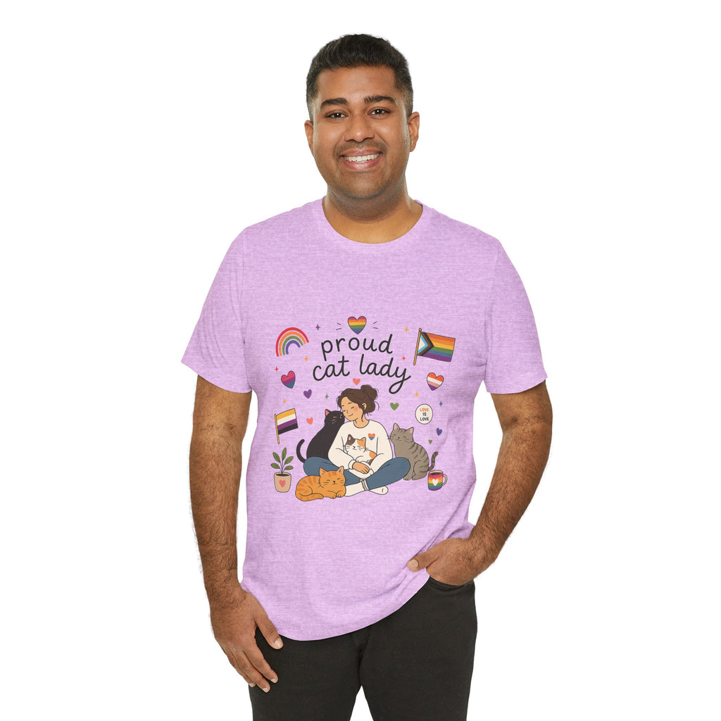 T-Shirt - Proud Cat Lady | LGBTQ+ Pride Cat Lover Shirt
