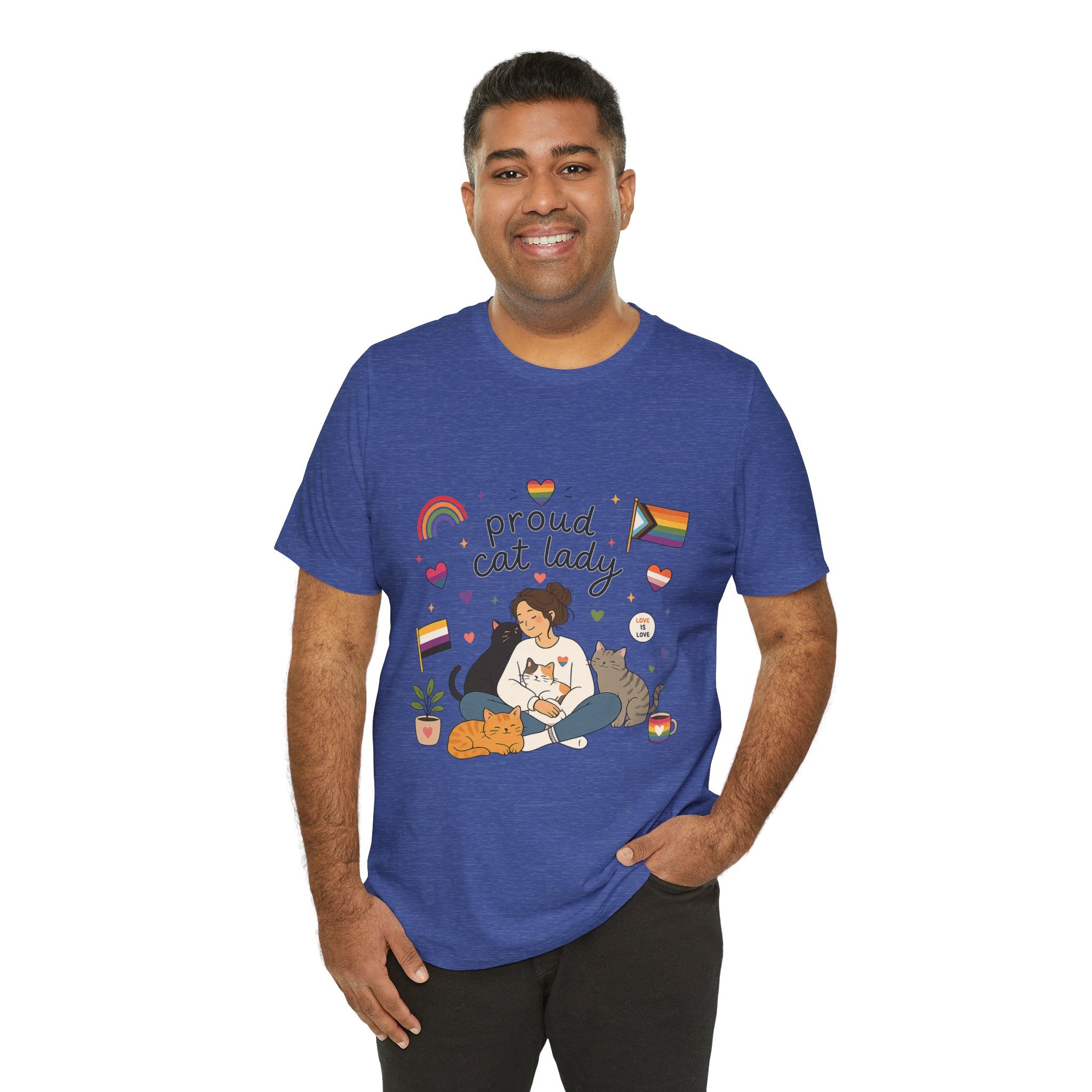 T-Shirt - Proud Cat Lady | LGBTQ+ Pride Cat Lover Shirt