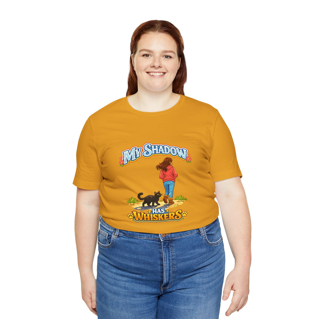T-Shirt - My Shadow Has Whiskers | Black Cat Lover Design