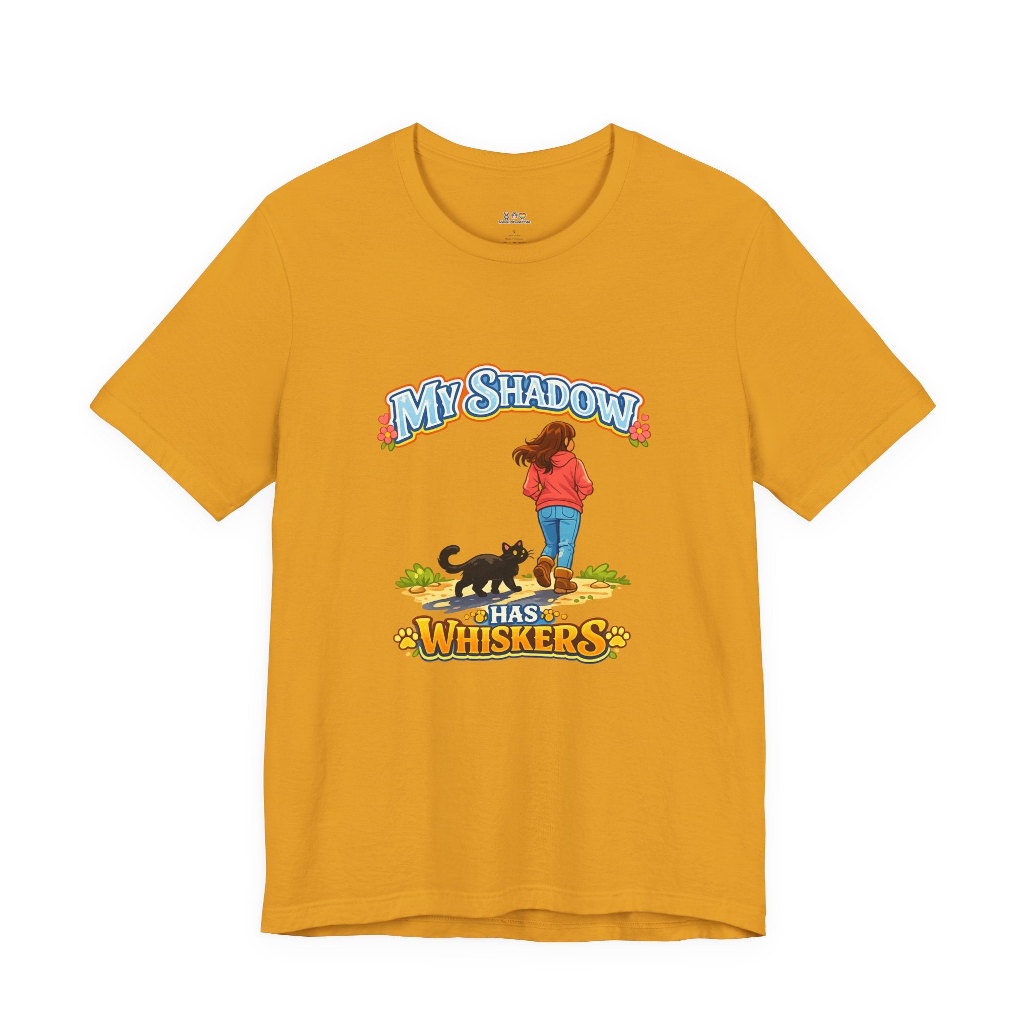 T-Shirt - My Shadow Has Whiskers | Black Cat Lover Design