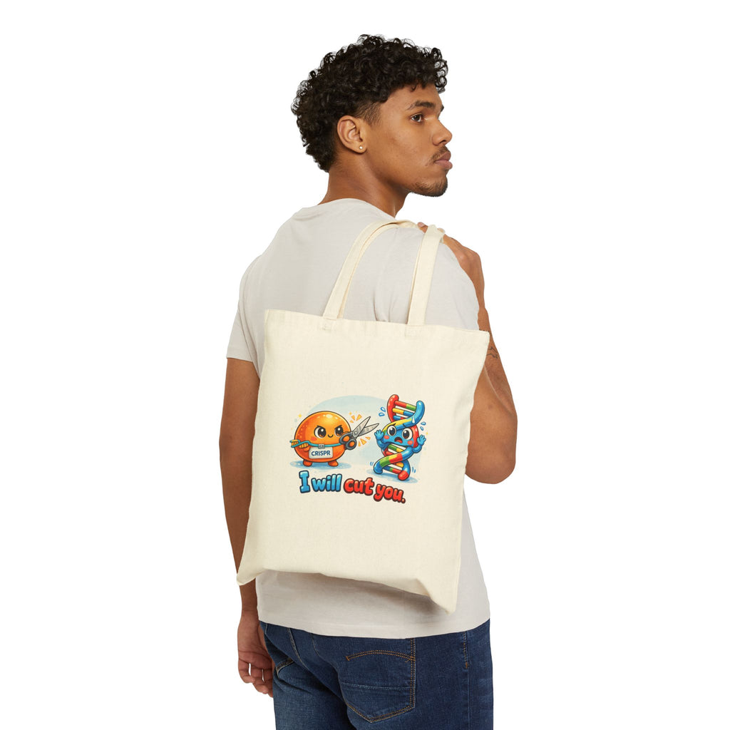 Tote Bag  - CRISPR "I Will Cut You" Funny Science | Gene Editing & DNA Humor