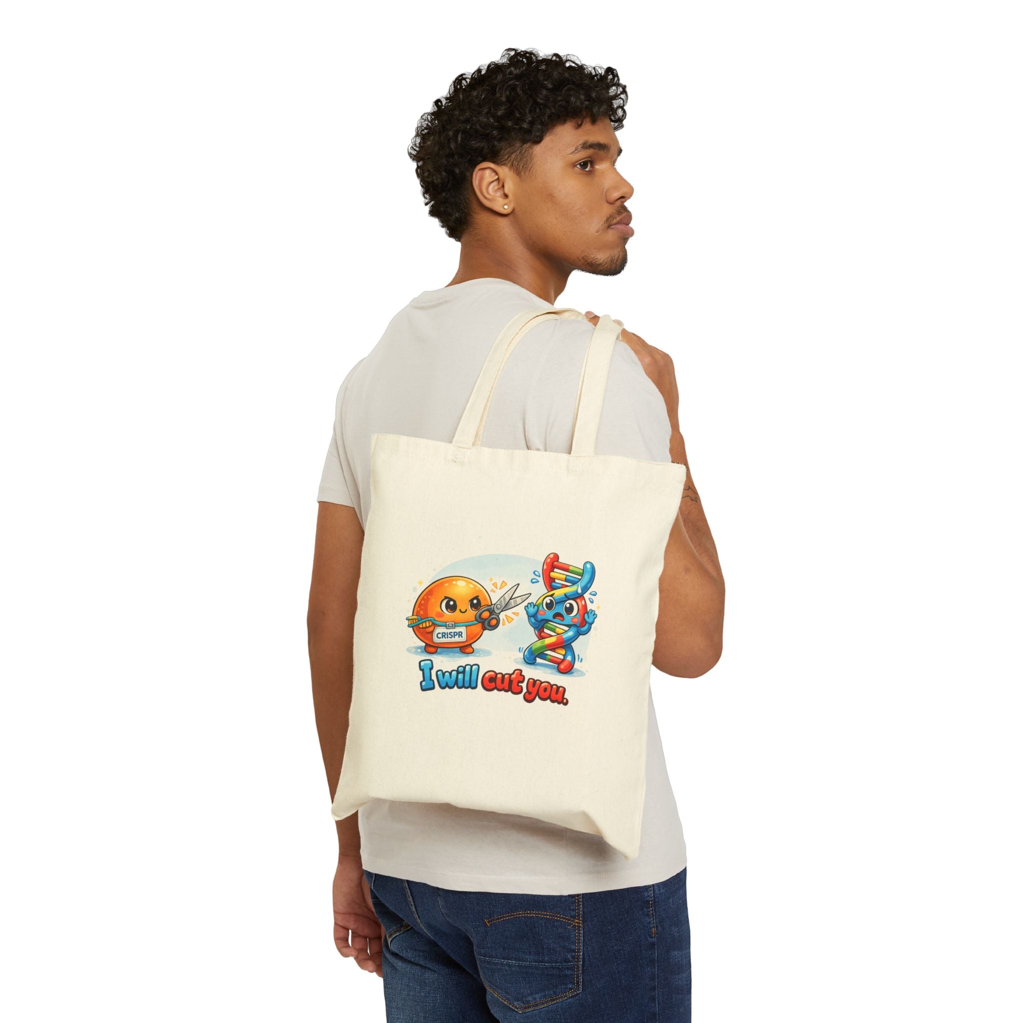 Tote Bag  - CRISPR "I Will Cut You" Funny Science | Gene Editing & DNA Humor