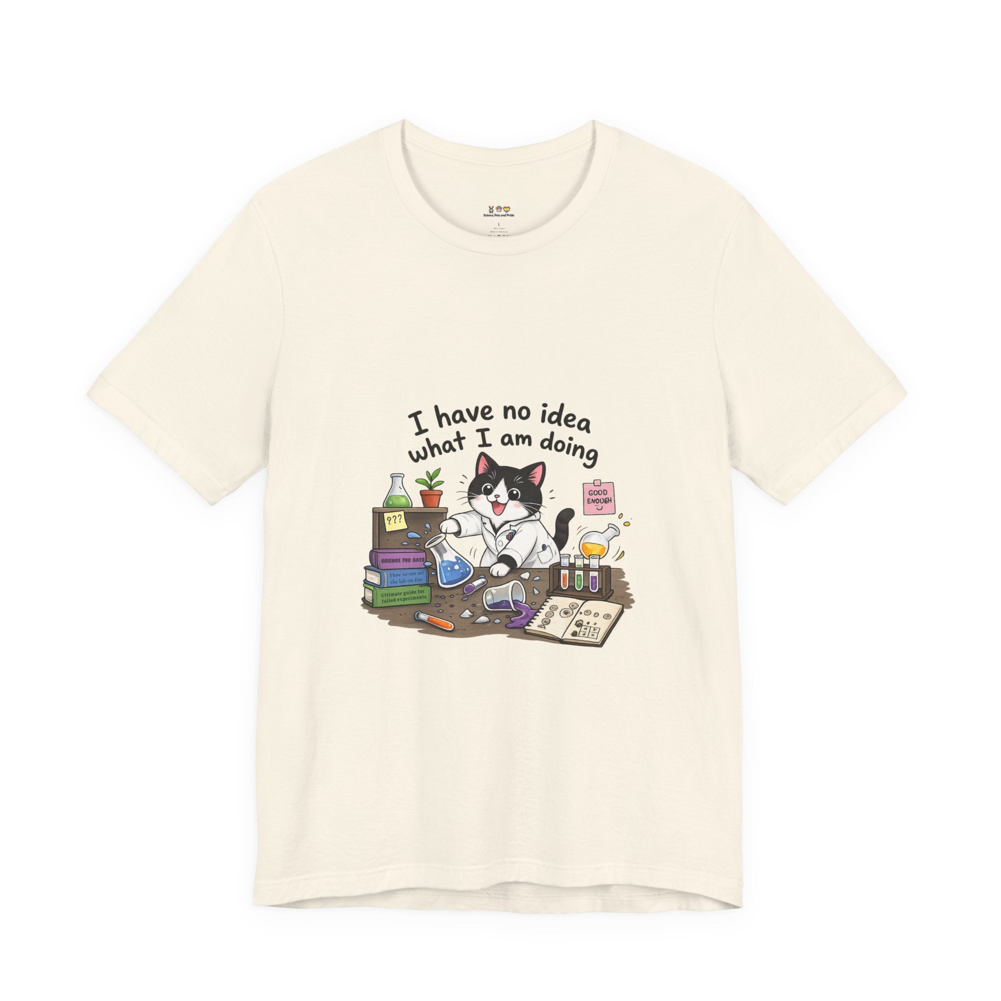 T-shirt - "I Have No Idea What I Am Doing" Funny Lab Cat T‑Shirt