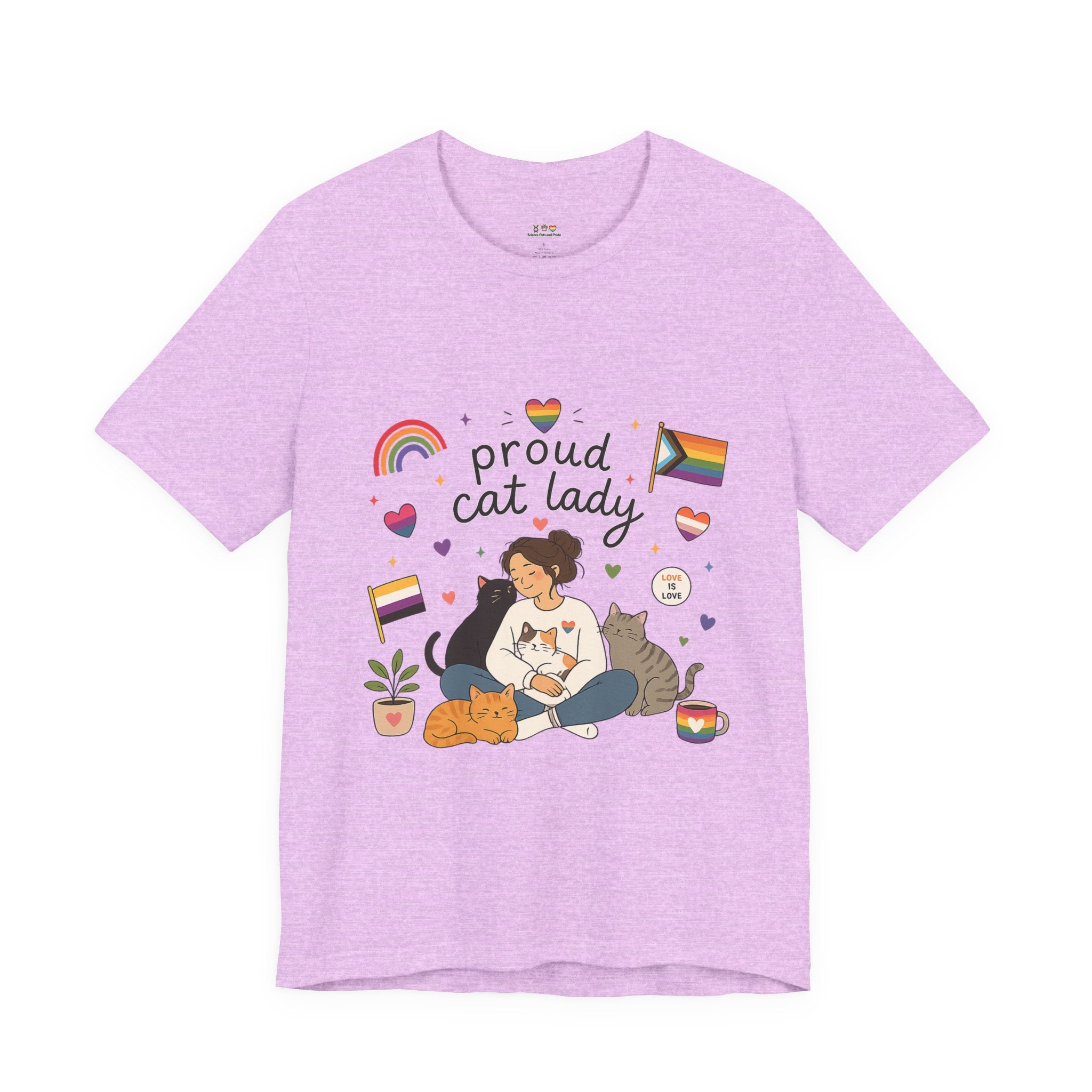 T-Shirt - Proud Cat Lady | LGBTQ+ Pride Cat Lover Shirt