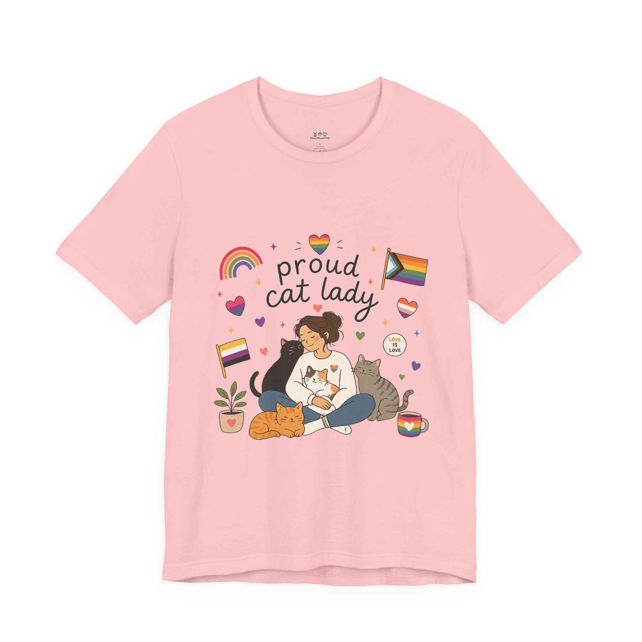 T-Shirt - Proud Cat Lady | LGBTQ+ Pride Cat Lover Shirt