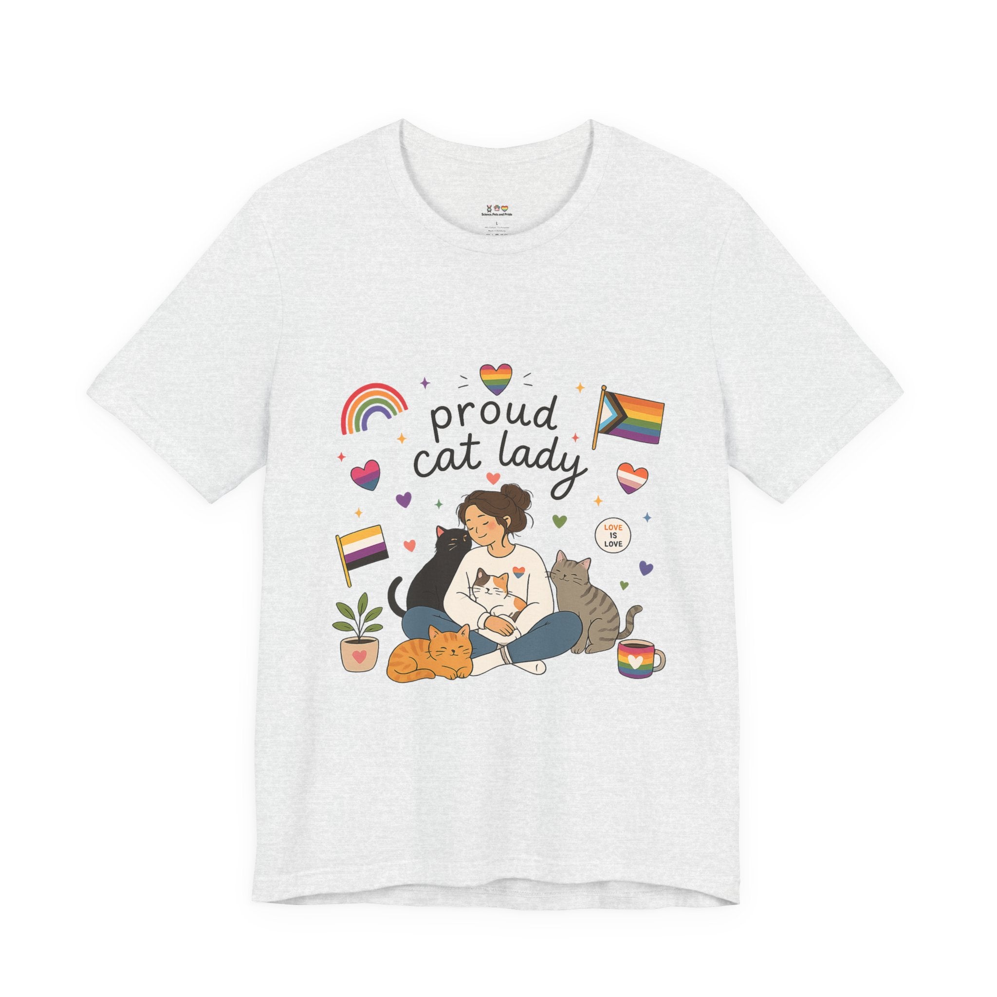 T-Shirt - Proud Cat Lady | LGBTQ+ Pride Cat Lover Shirt