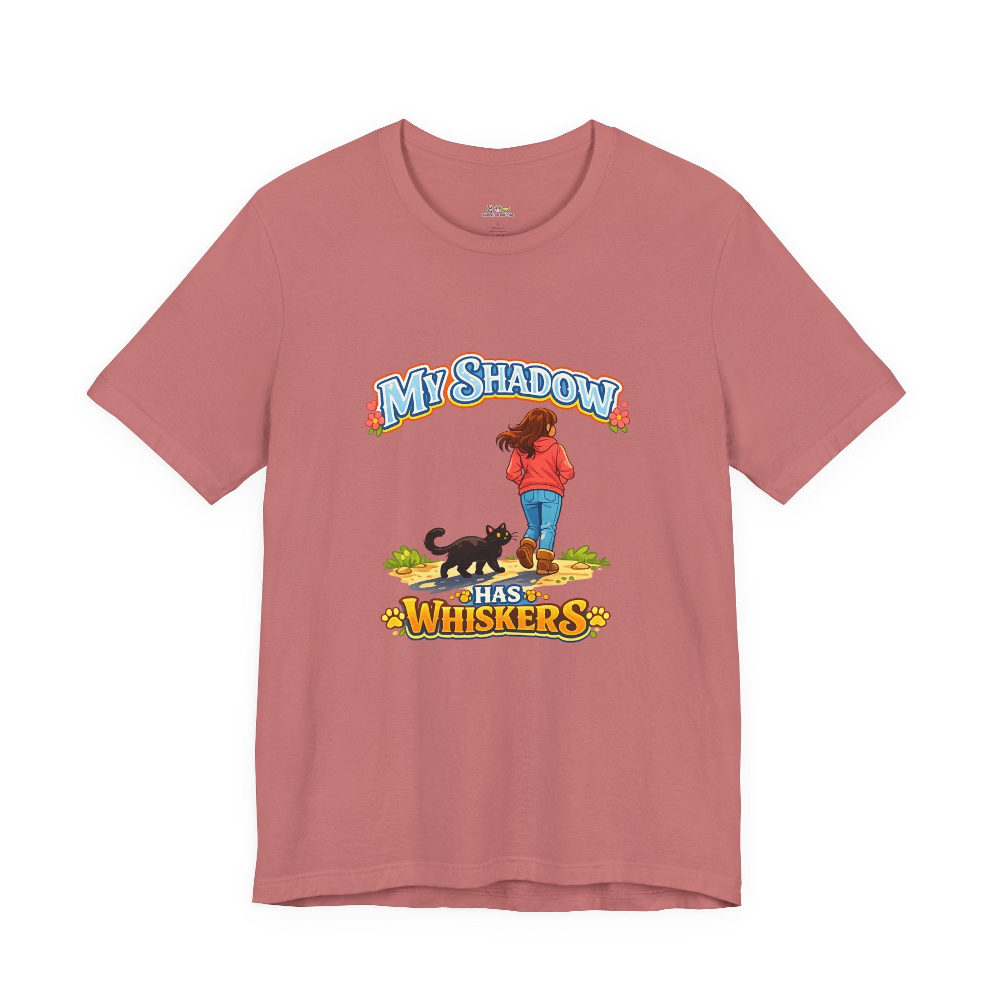 T-Shirt - My Shadow Has Whiskers | Black Cat Lover Design