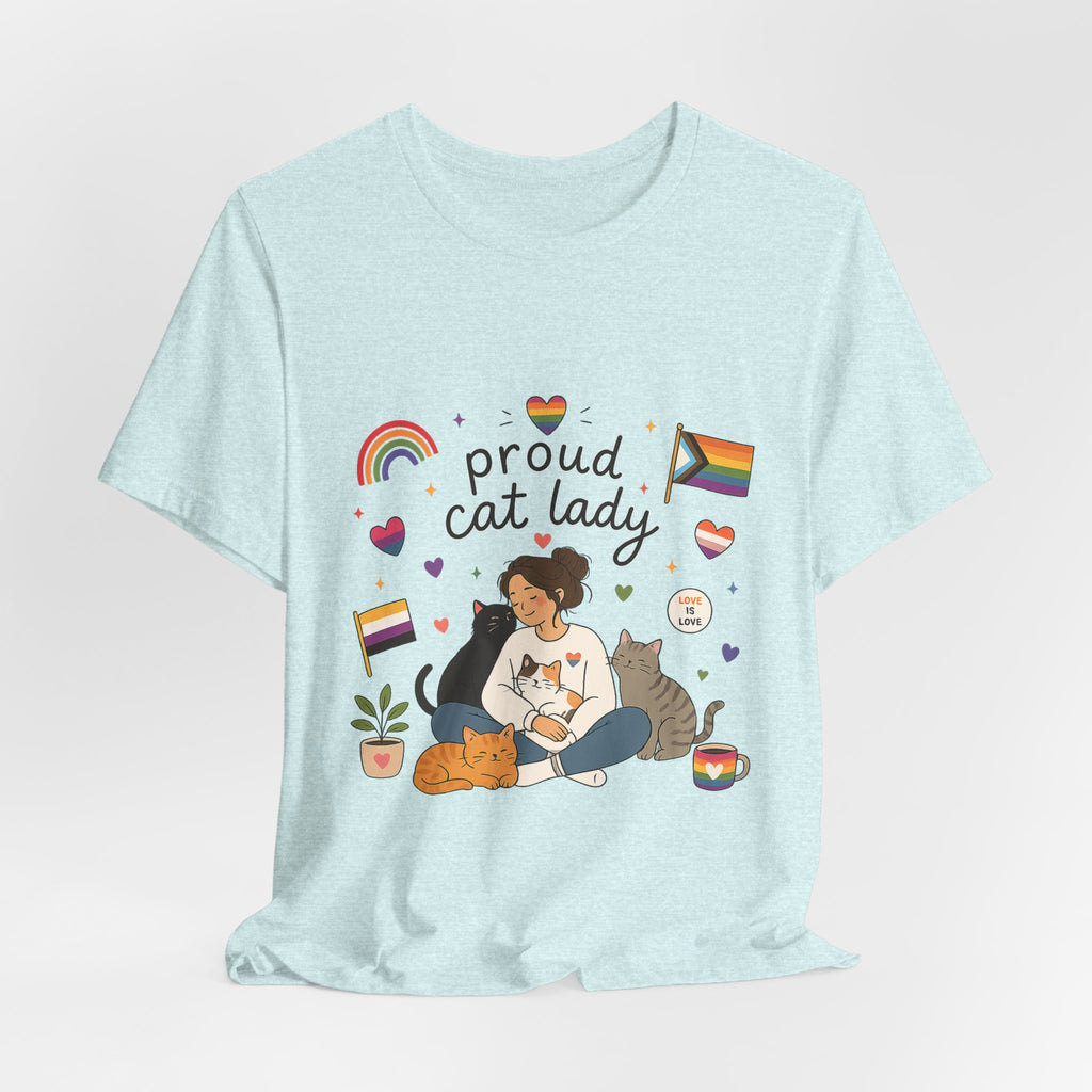 T-Shirt - Proud Cat Lady | LGBTQ+ Pride Cat Lover Shirt
