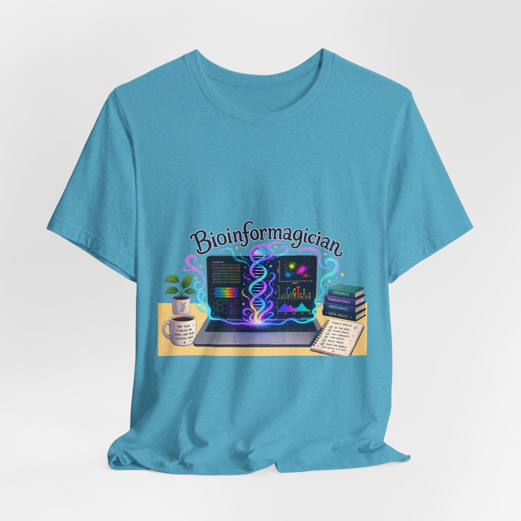 T-Shirt - Bioinformagician | DNA Code Laptop Graphic Tee