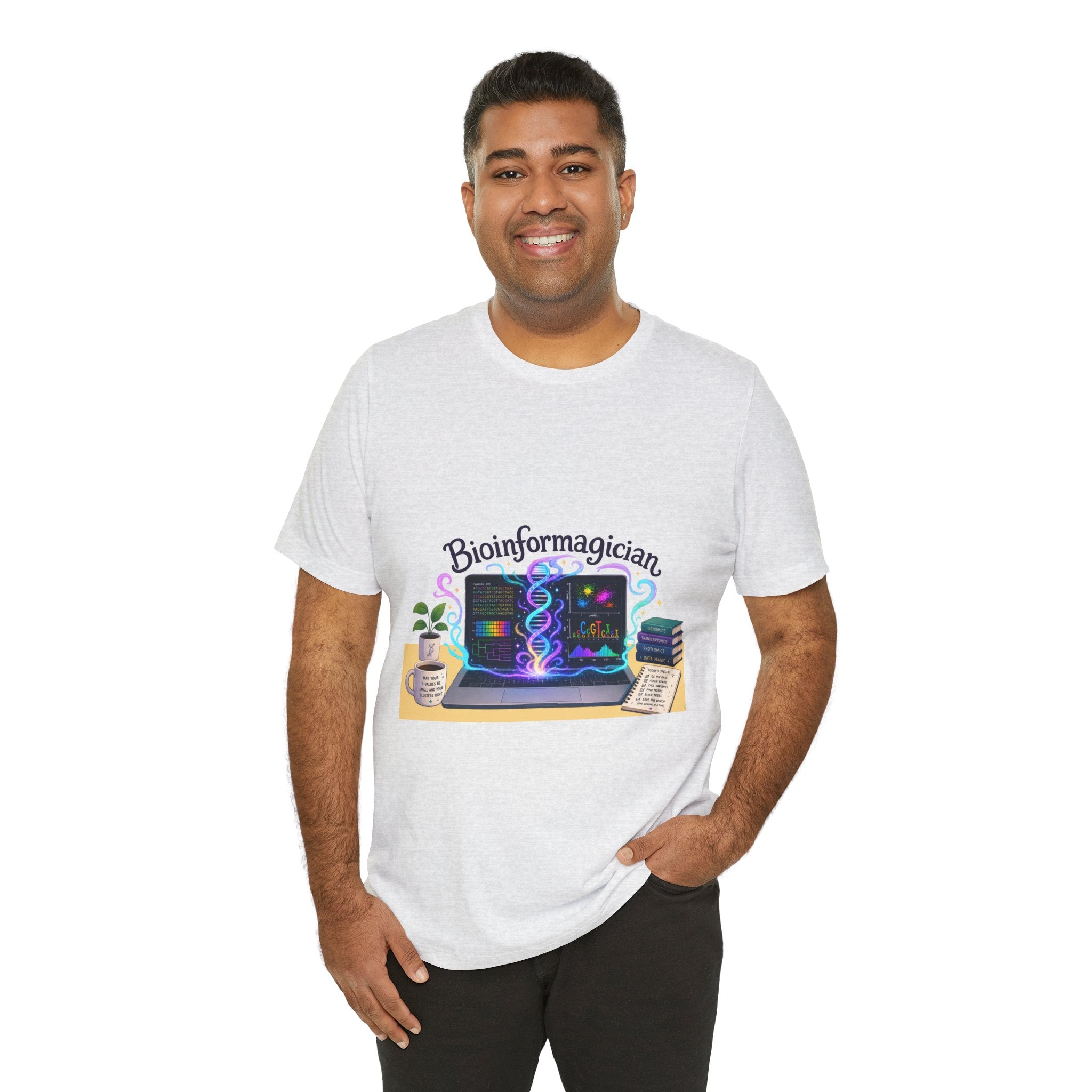 T-Shirt - Bioinformagician | DNA Code Laptop Graphic Tee