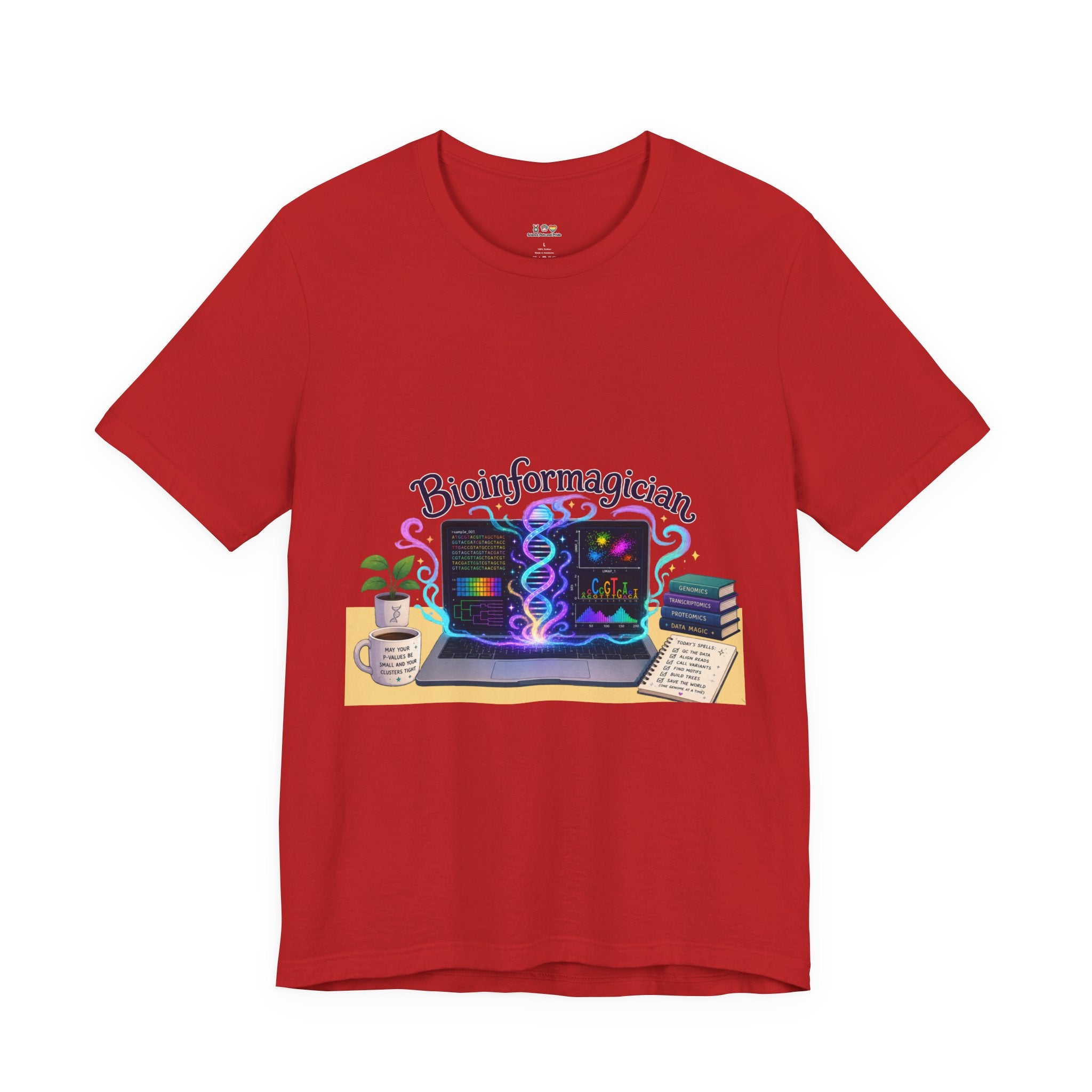 T-Shirt - Bioinformagician | DNA Code Laptop Graphic Tee
