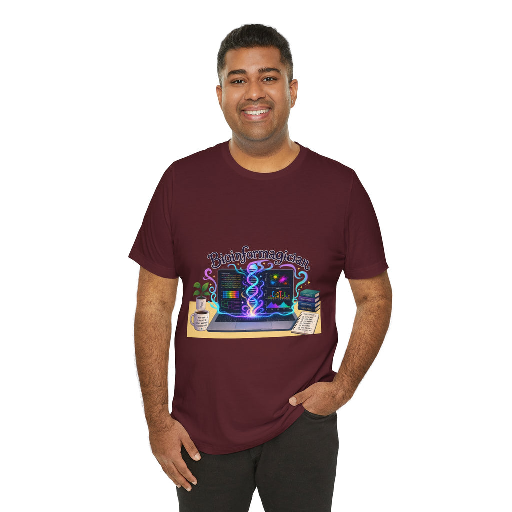 T-Shirt - Bioinformagician | DNA Code Laptop Graphic Tee