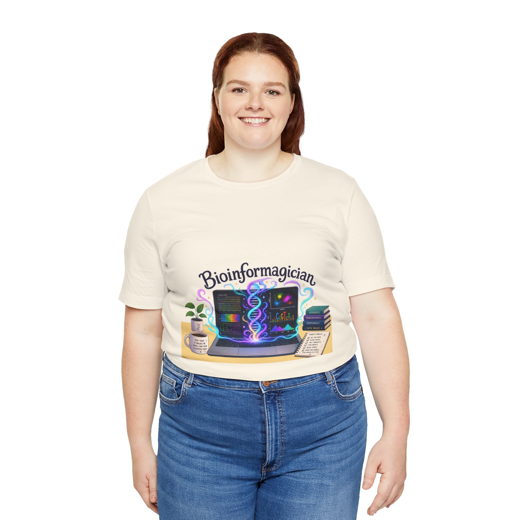 T-Shirt - Bioinformagician | DNA Code Laptop Graphic Tee