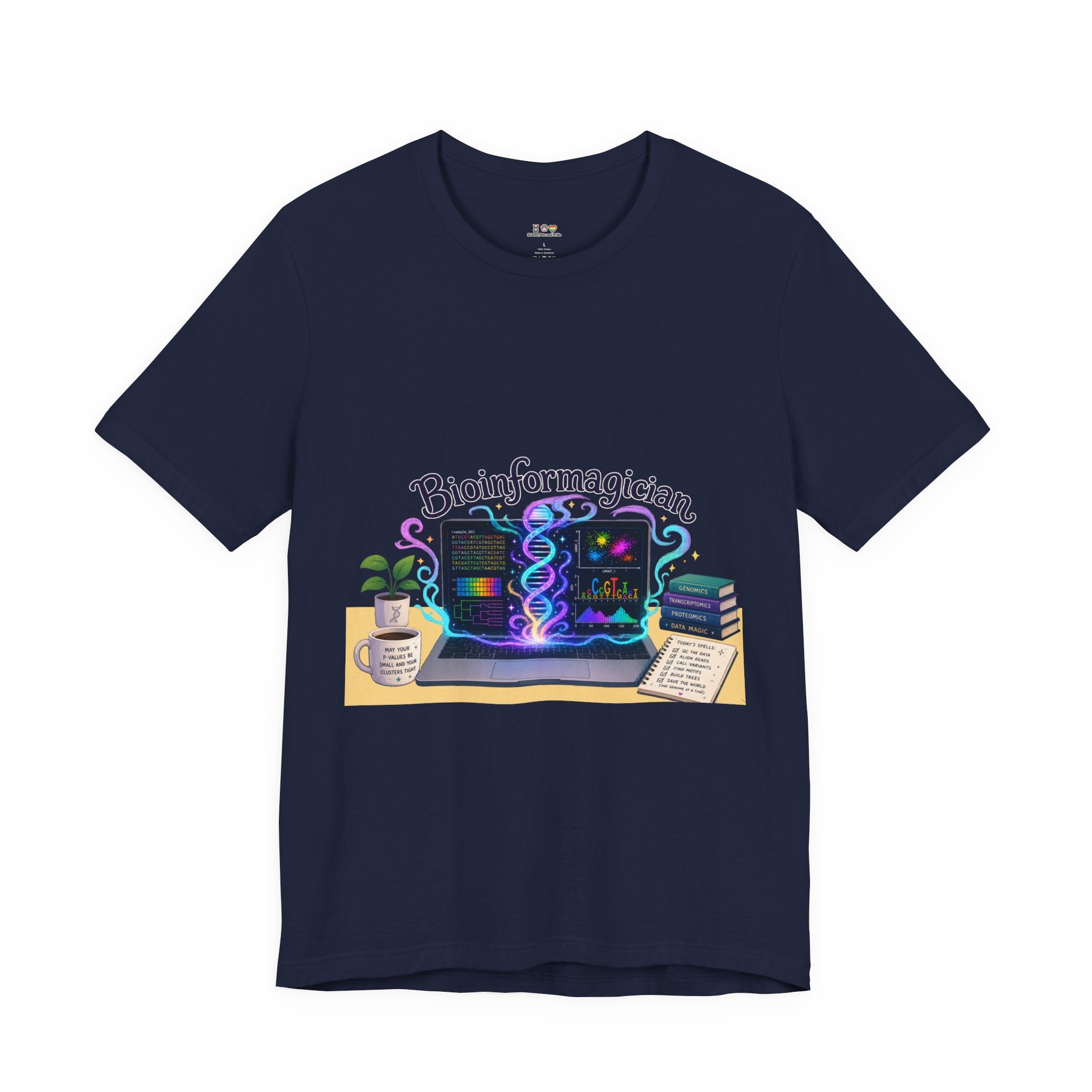 T-Shirt - Bioinformagician | DNA Code Laptop Graphic Tee