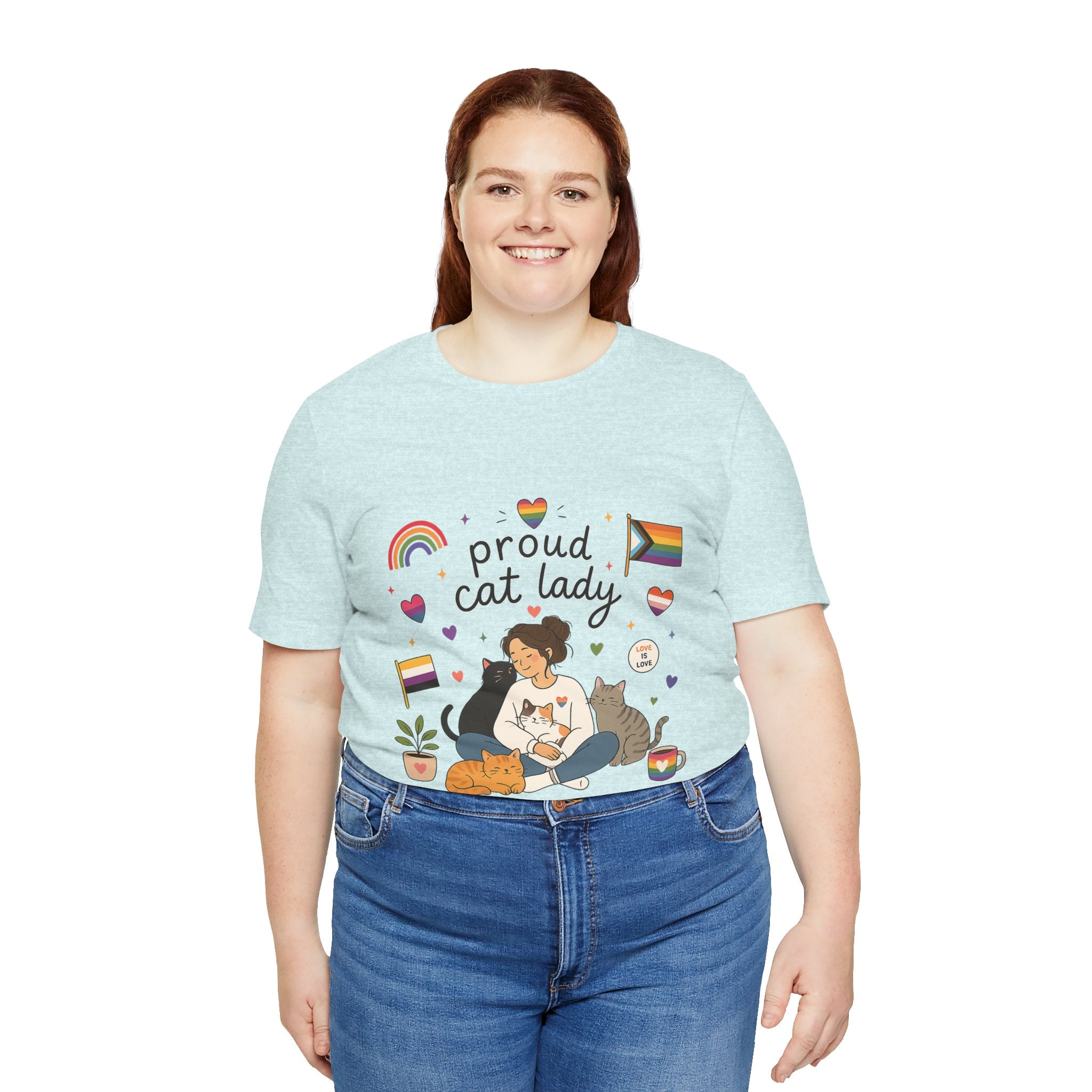 T-Shirt - Proud Cat Lady | LGBTQ+ Pride Cat Lover Shirt