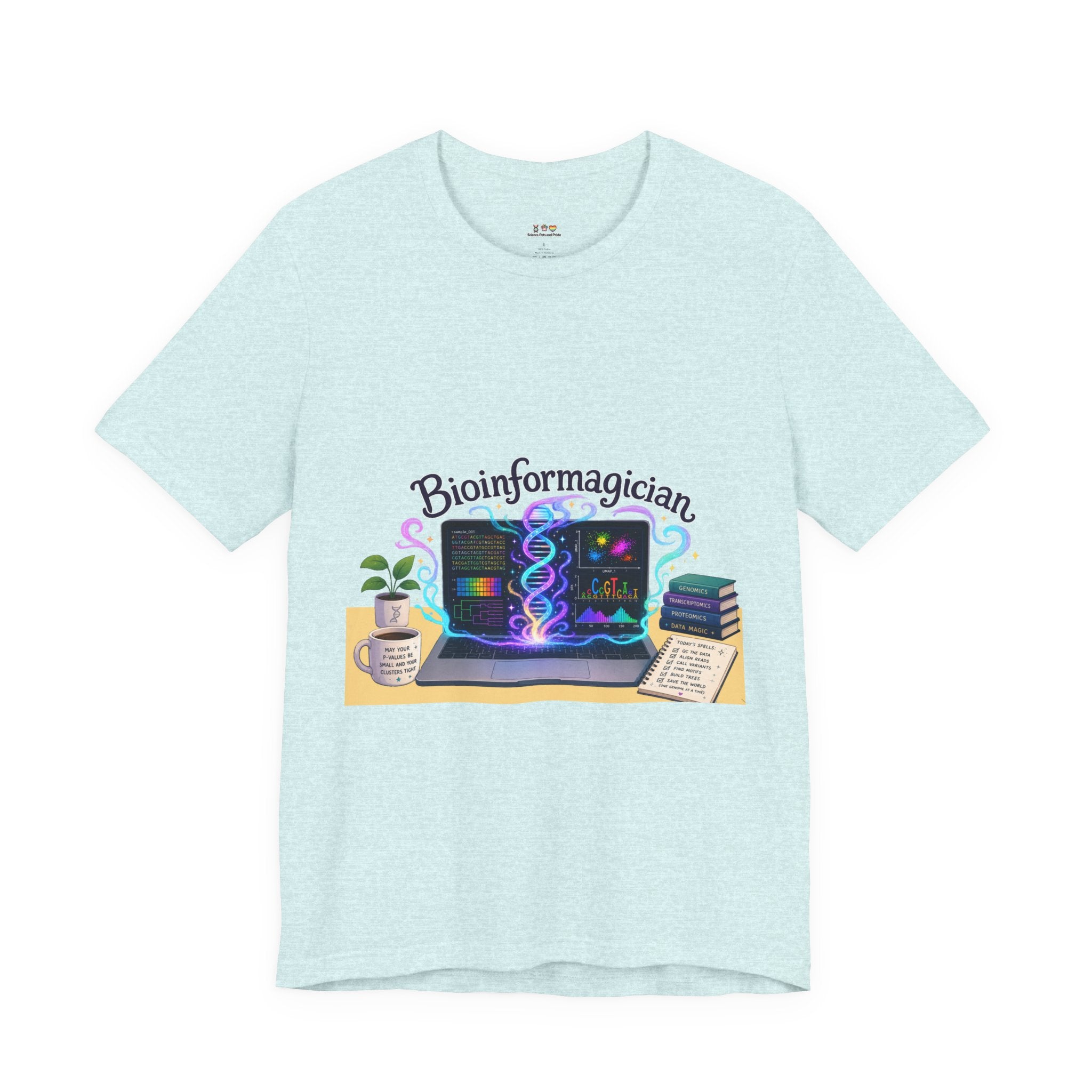 T-Shirt - Bioinformagician | DNA Code Laptop Graphic Tee