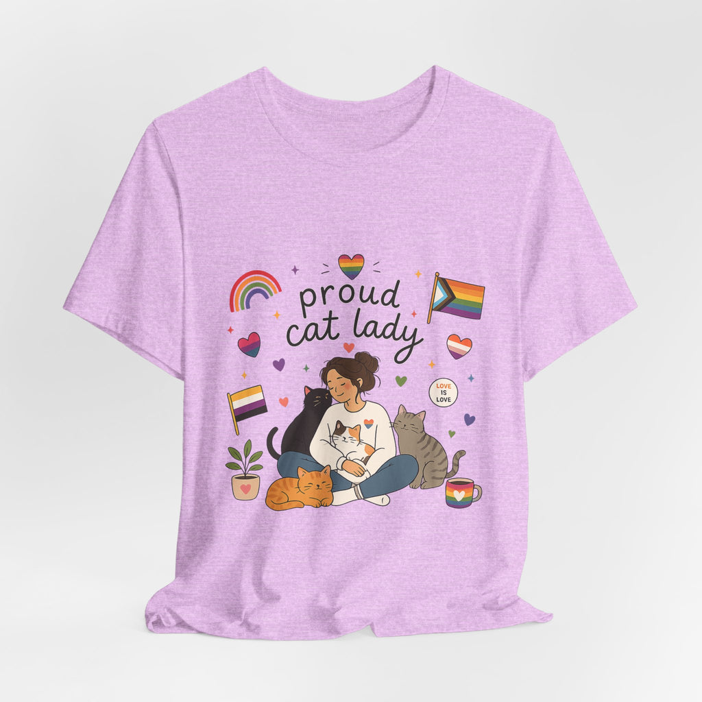 T-Shirt - Proud Cat Lady | LGBTQ+ Pride Cat Lover Shirt