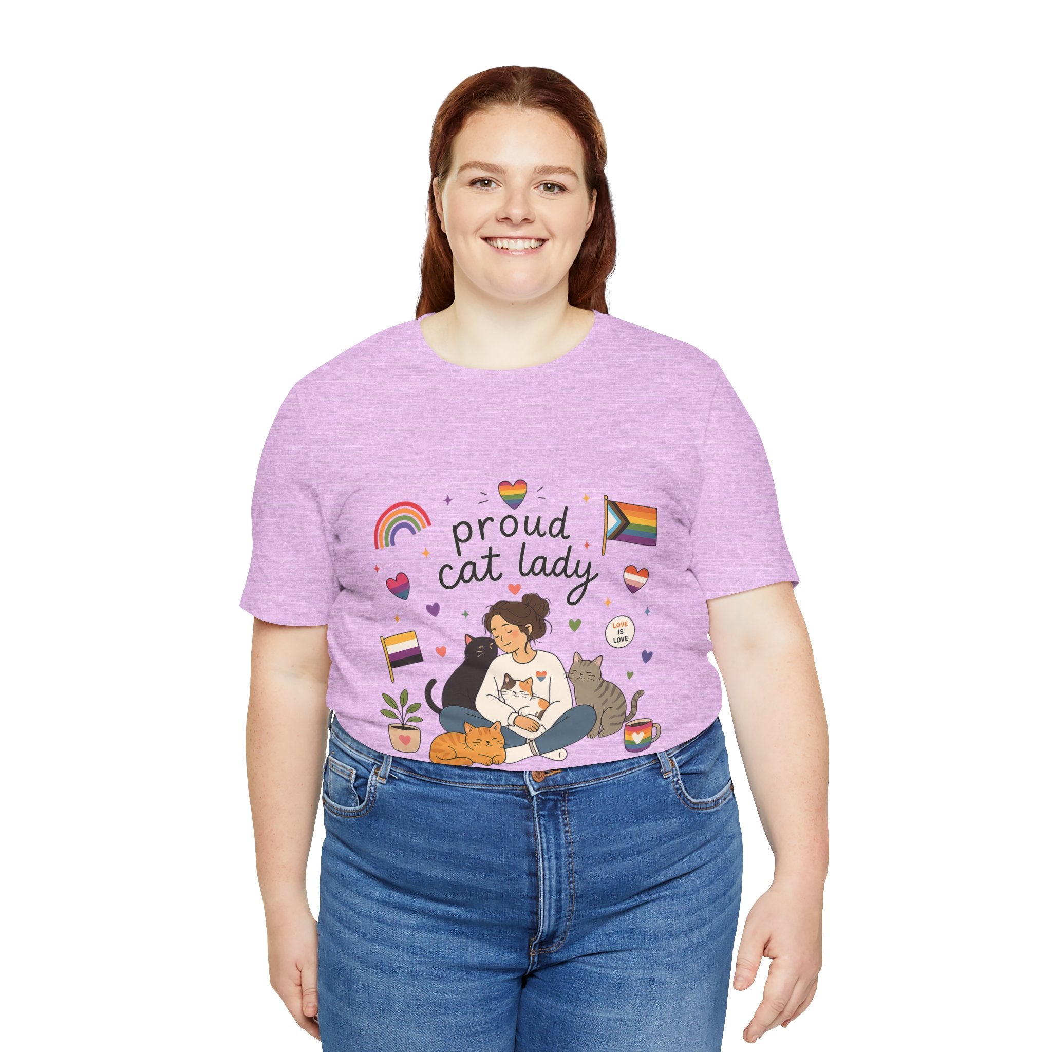 T-Shirt - Proud Cat Lady | LGBTQ+ Pride Cat Lover Shirt