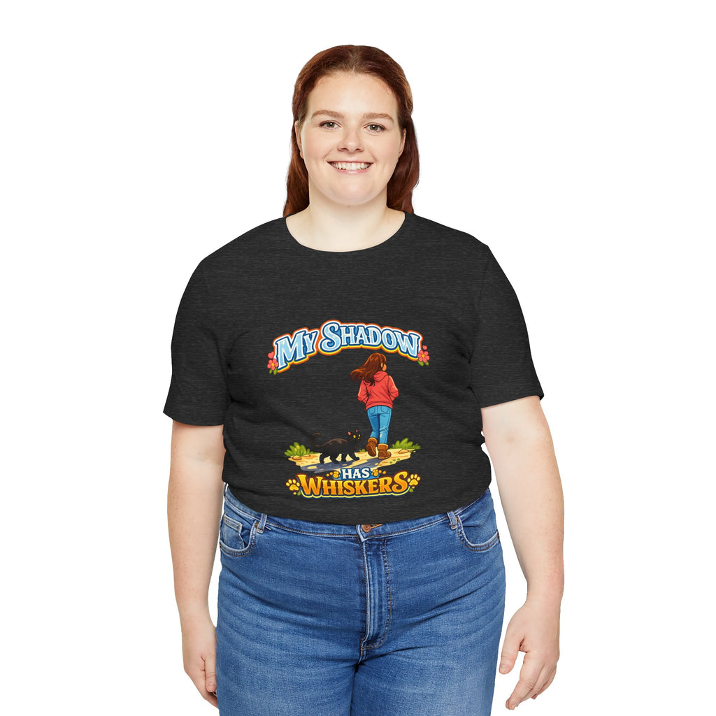 T-Shirt - My Shadow Has Whiskers | Black Cat Lover Design