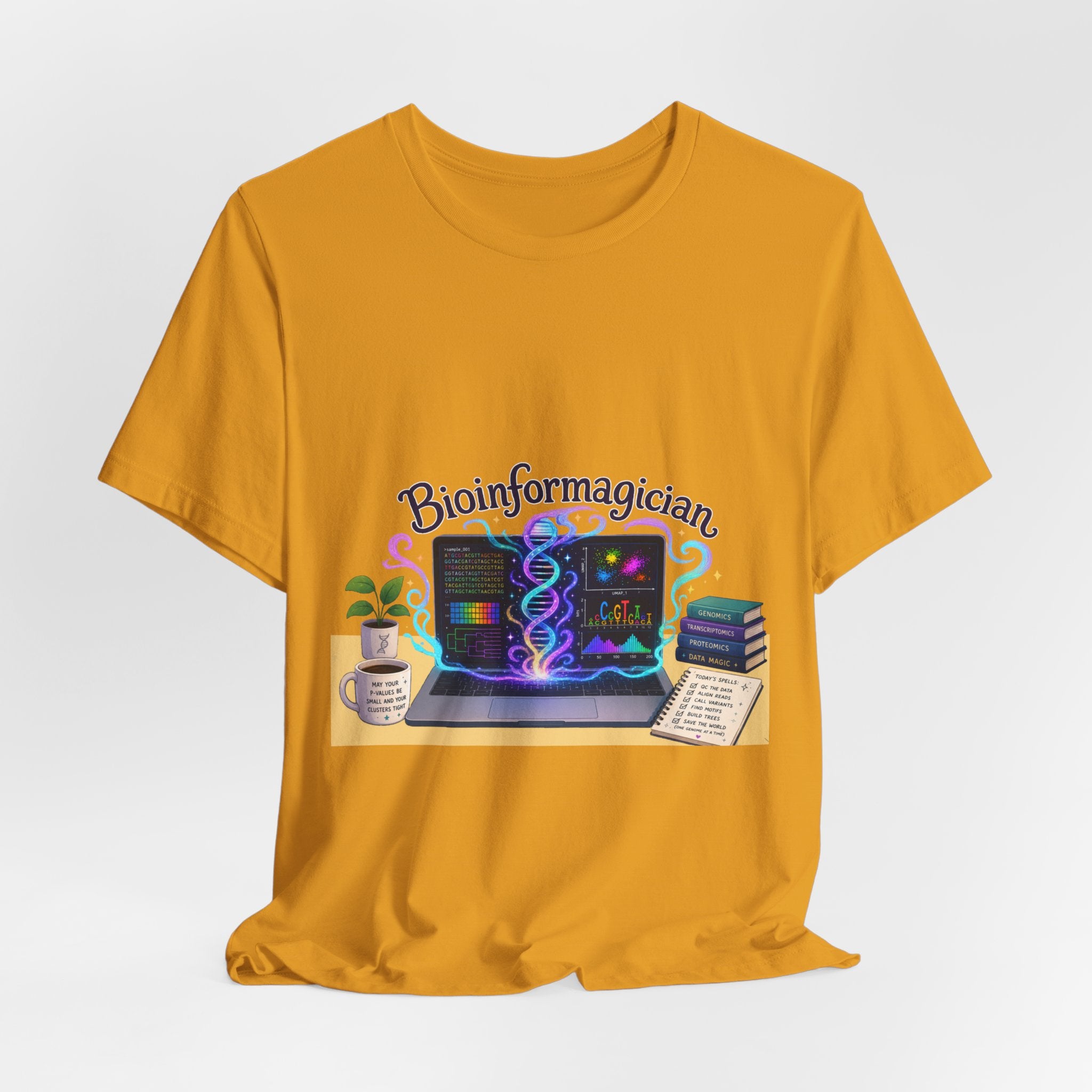 T-Shirt - Bioinformagician | DNA Code Laptop Graphic Tee
