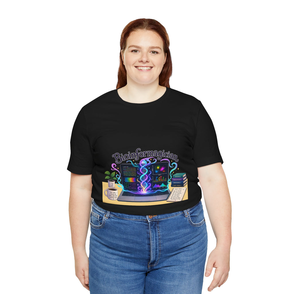 T-Shirt - Bioinformagician | DNA Code Laptop Graphic Tee