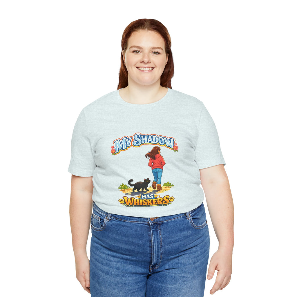 T-Shirt - My Shadow Has Whiskers | Black Cat Lover Design