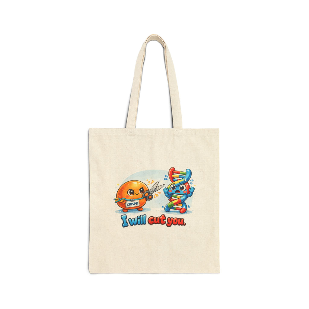 Tote Bag  - CRISPR "I Will Cut You" Funny Science | Gene Editing & DNA Humor