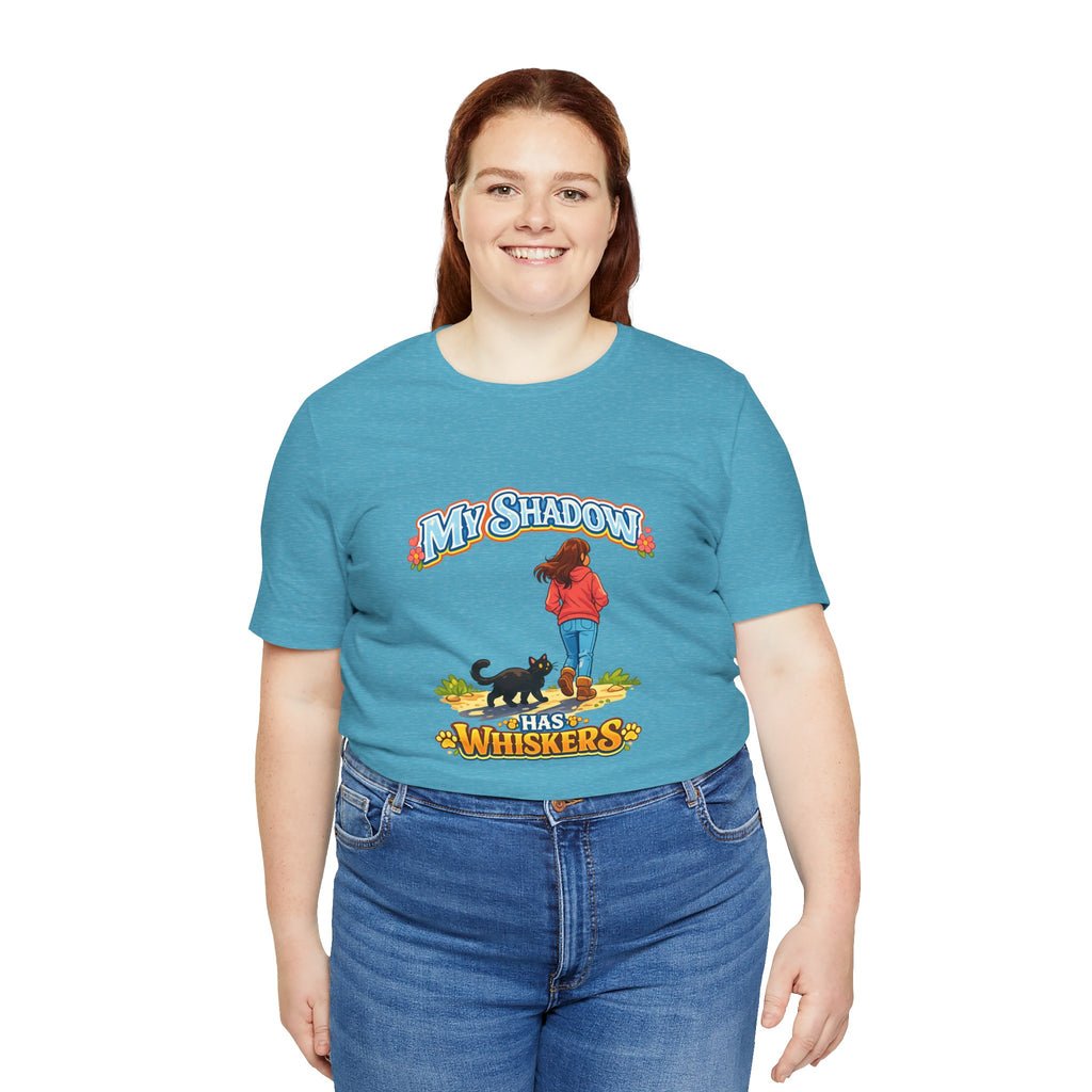 T-Shirt - My Shadow Has Whiskers | Black Cat Lover Design