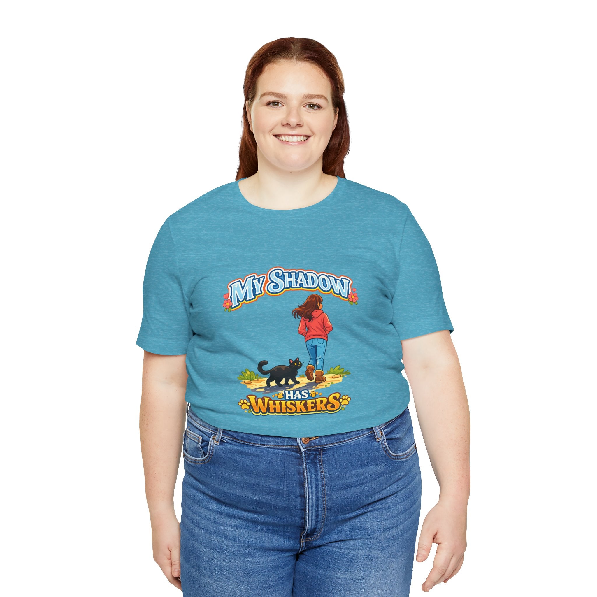 T-Shirt - My Shadow Has Whiskers | Black Cat Lover Design