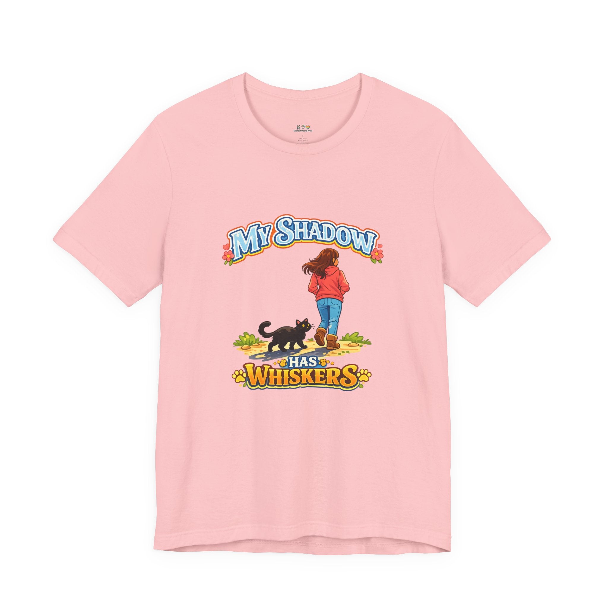 T-Shirt - My Shadow Has Whiskers | Black Cat Lover Design