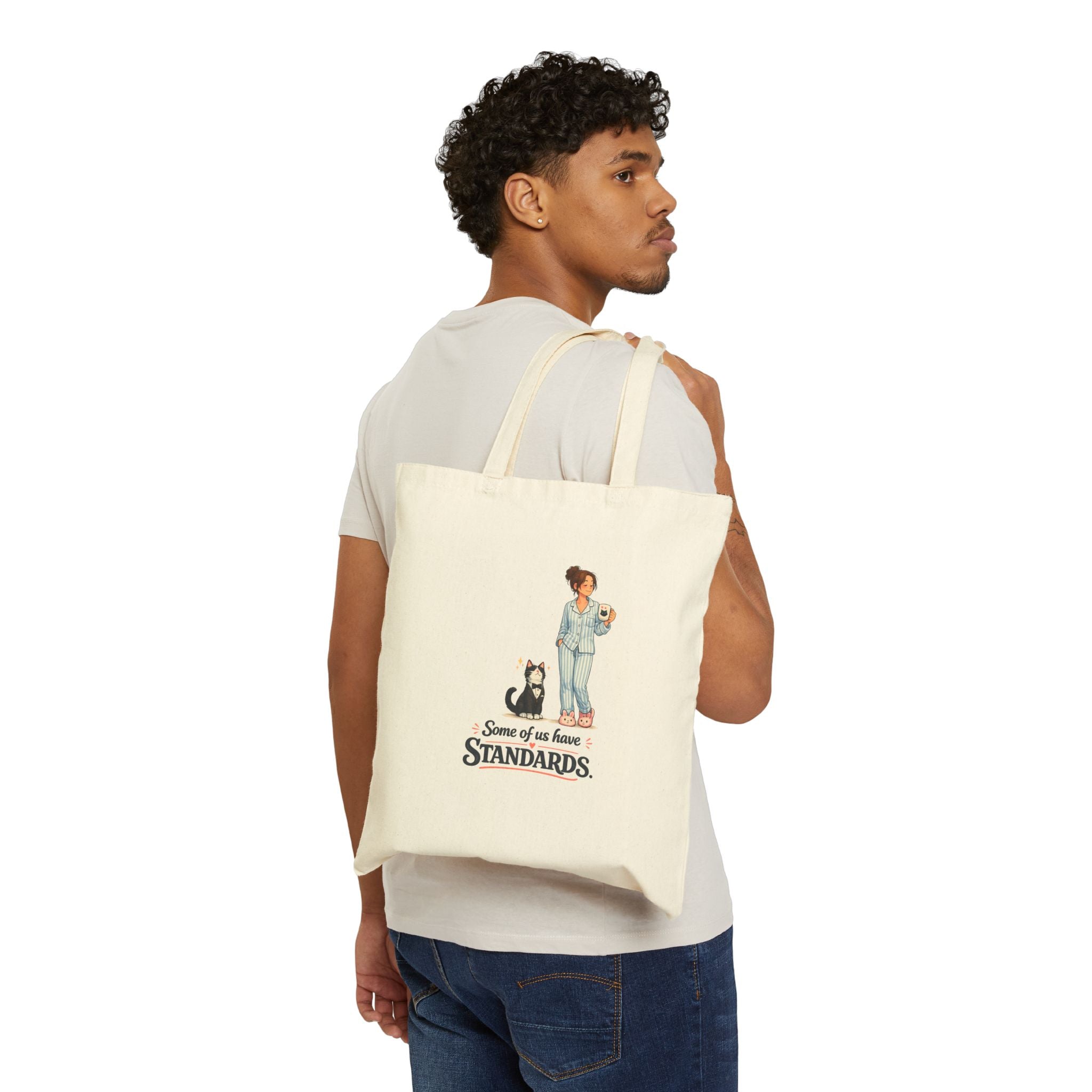 Tote Bag - Some of Us Have Standards | Funny Tuxedo Cat Design