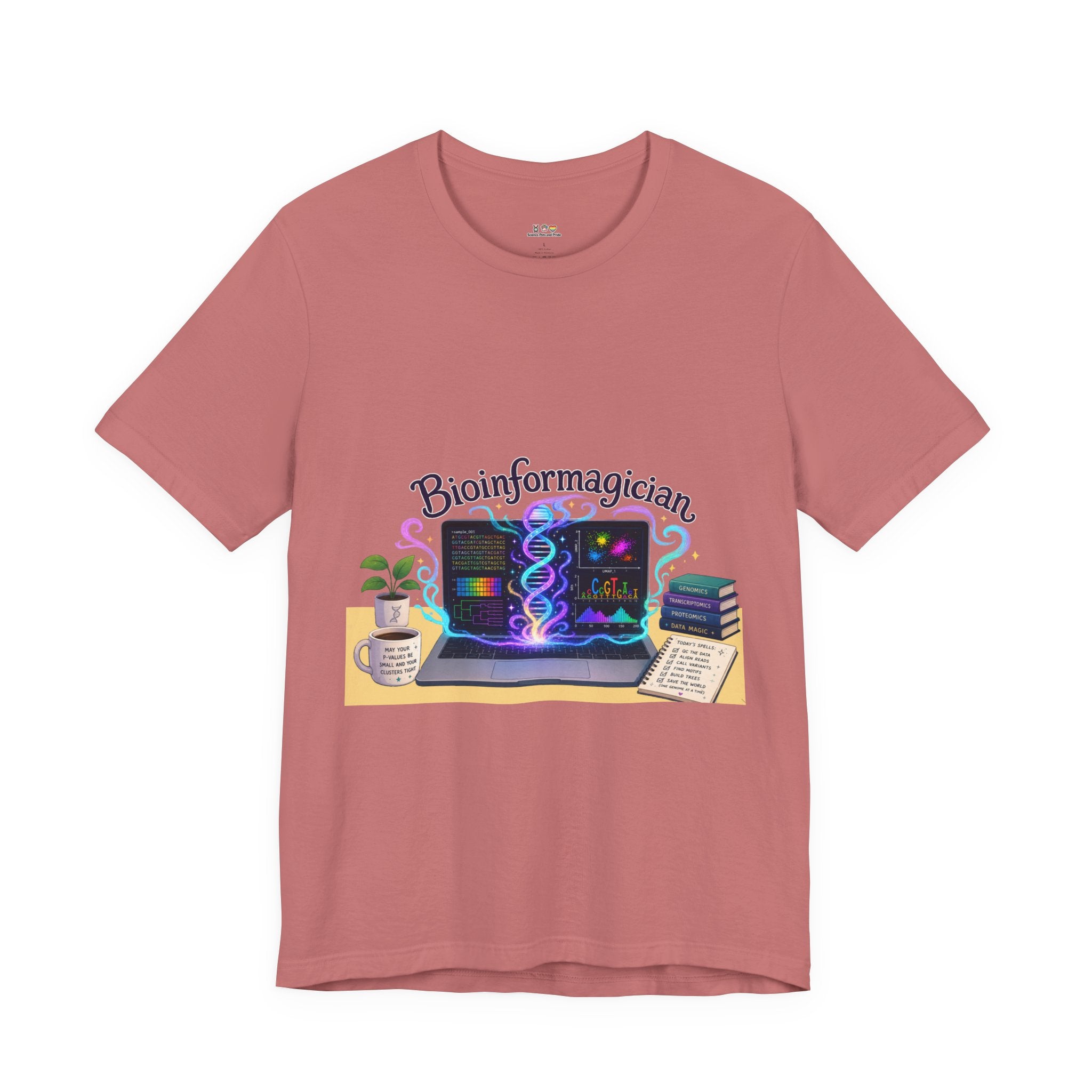 T-Shirt - Bioinformagician | DNA Code Laptop Graphic Tee