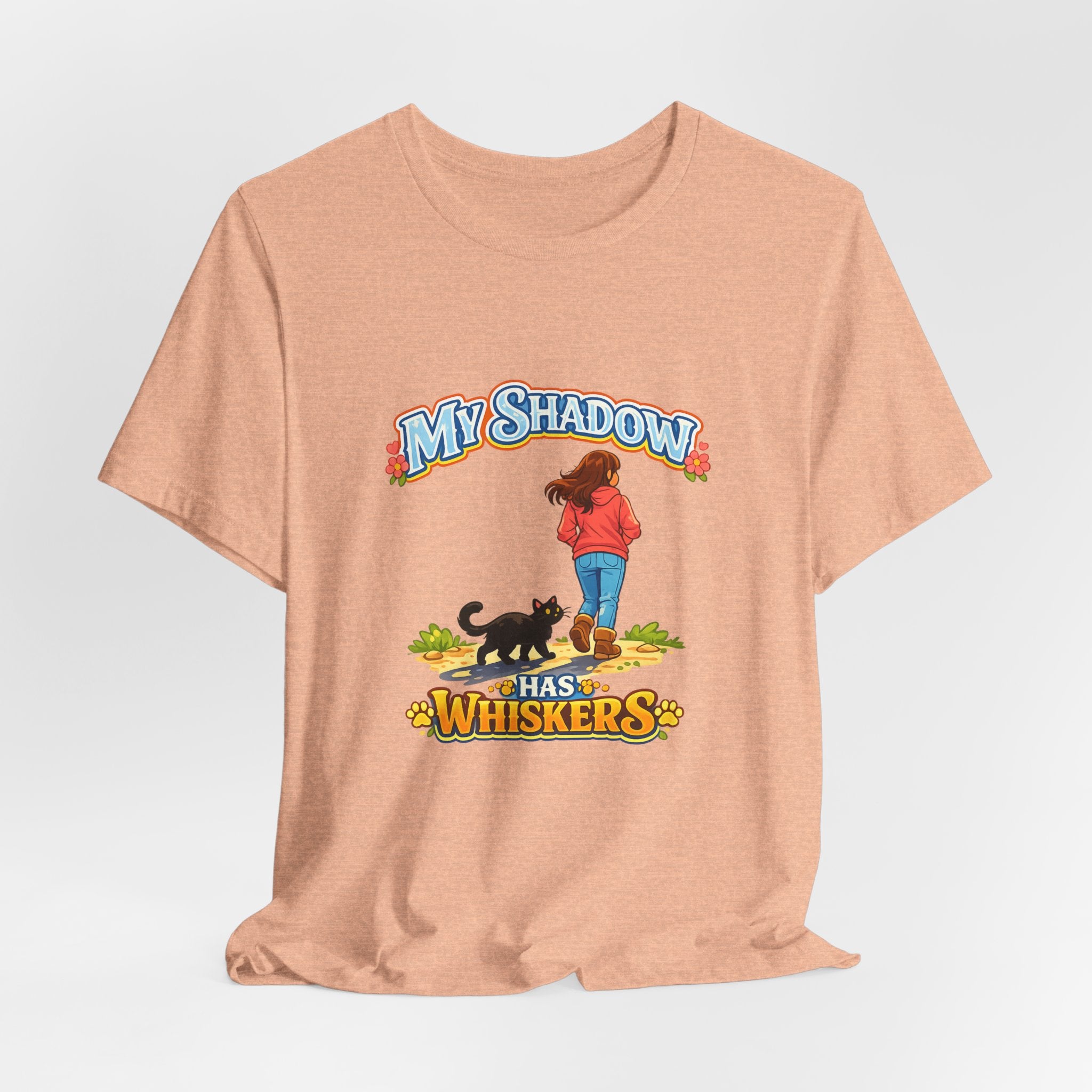 T-Shirt - My Shadow Has Whiskers | Black Cat Lover Design