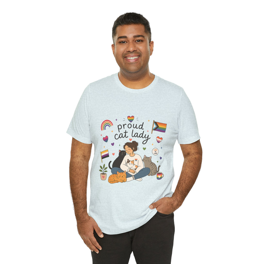 T-Shirt - Proud Cat Lady | LGBTQ+ Pride Cat Lover Shirt