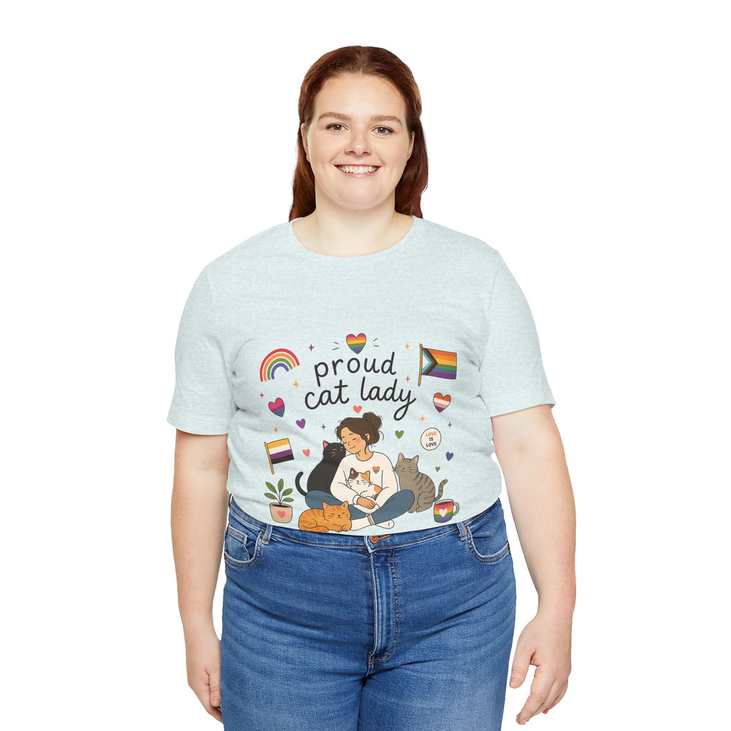 T-Shirt - Proud Cat Lady | LGBTQ+ Pride Cat Lover Shirt