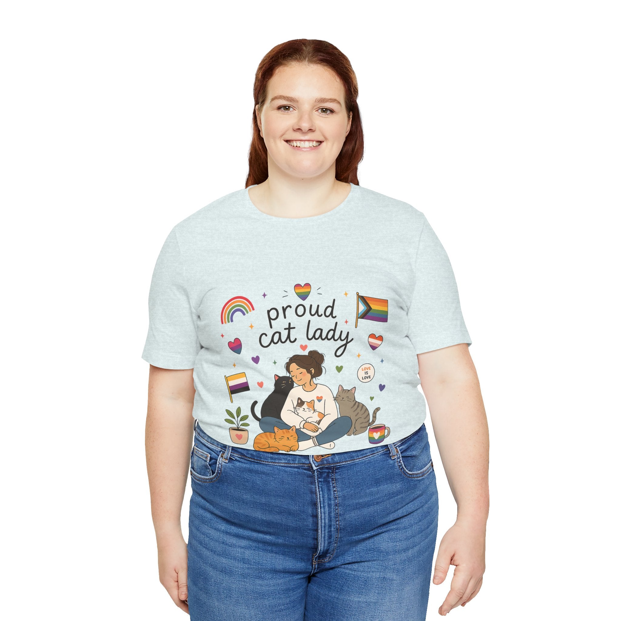 T-Shirt - Proud Cat Lady | LGBTQ+ Pride Cat Lover Shirt
