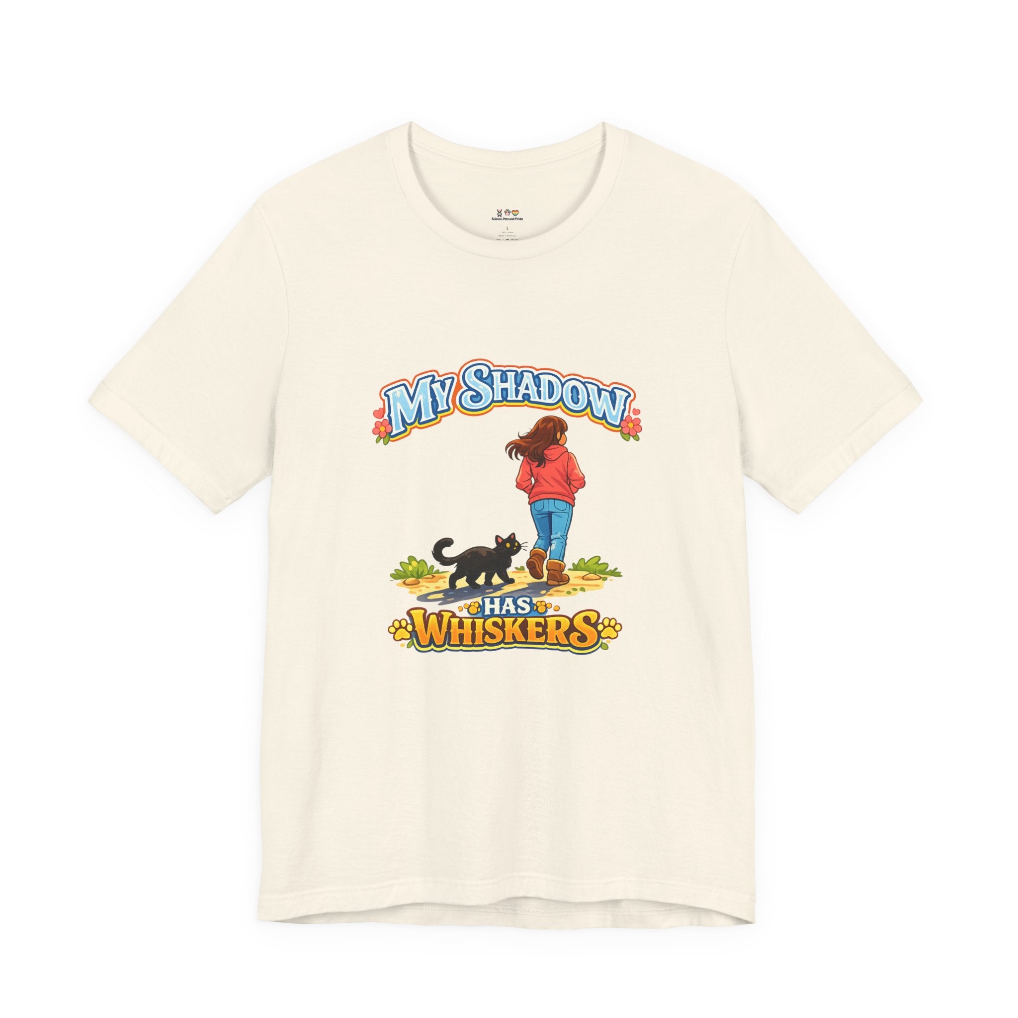 T-Shirt - My Shadow Has Whiskers | Black Cat Lover Design