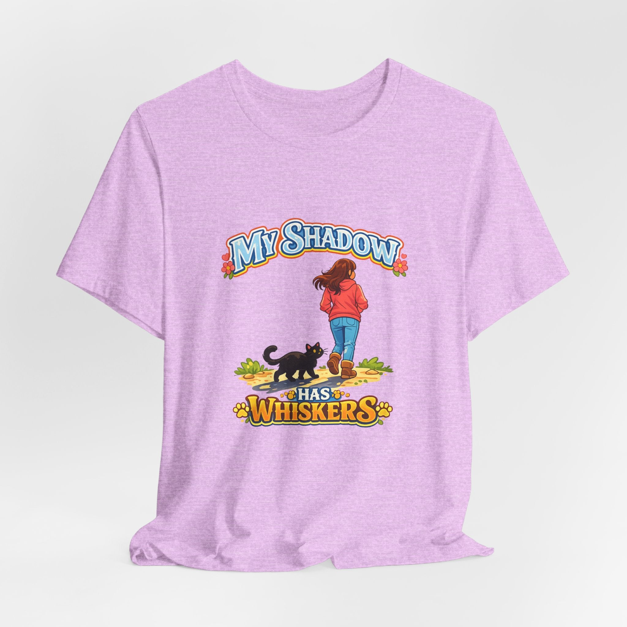 T-Shirt - My Shadow Has Whiskers | Black Cat Lover Design