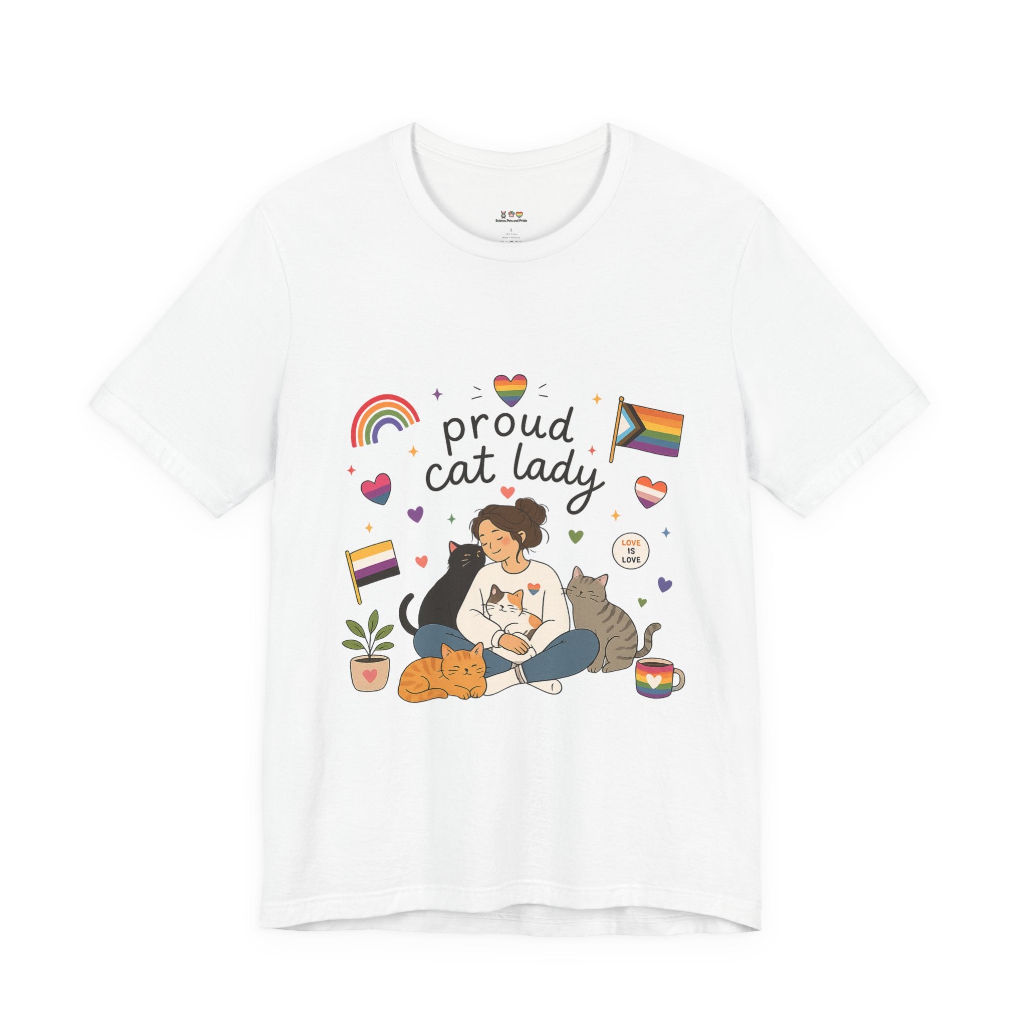T-Shirt - Proud Cat Lady | LGBTQ+ Pride Cat Lover Shirt