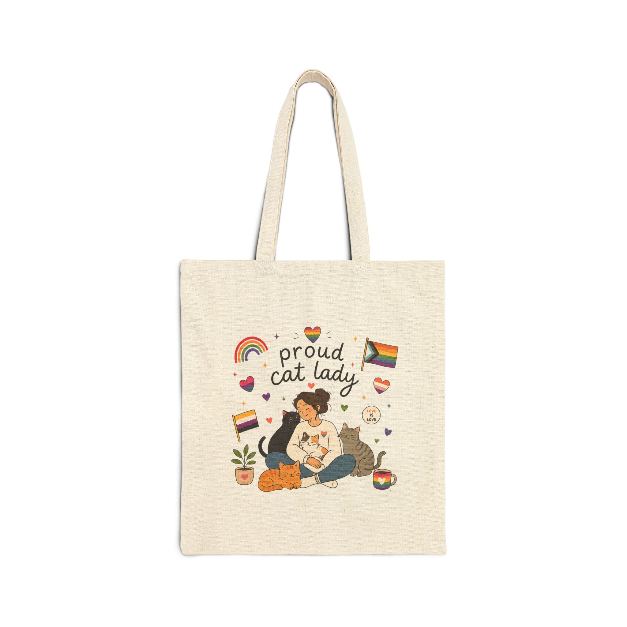 Tote Bag - Proud Cat Lady | LGBTQ+ Pride Cat Lover