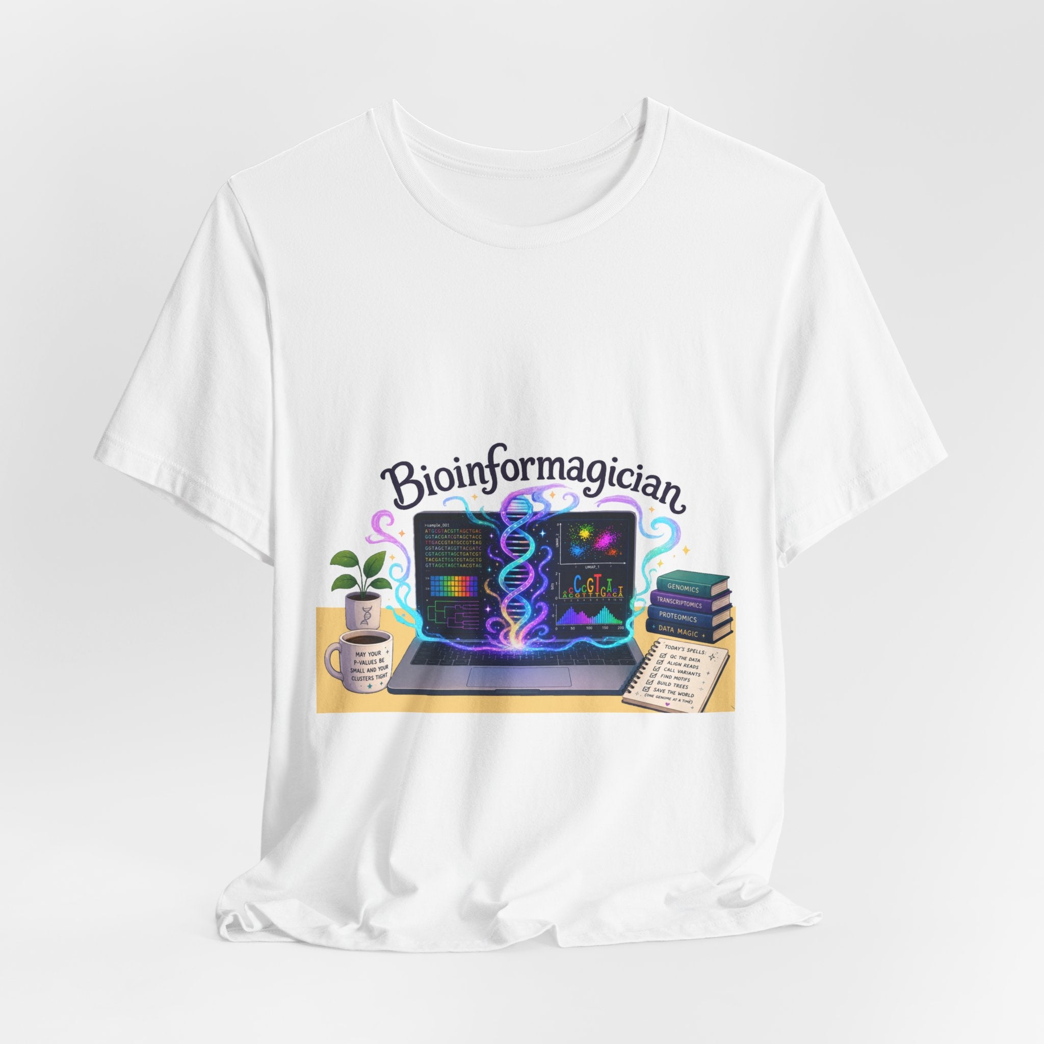 T-Shirt - Bioinformagician | DNA Code Laptop Graphic Tee