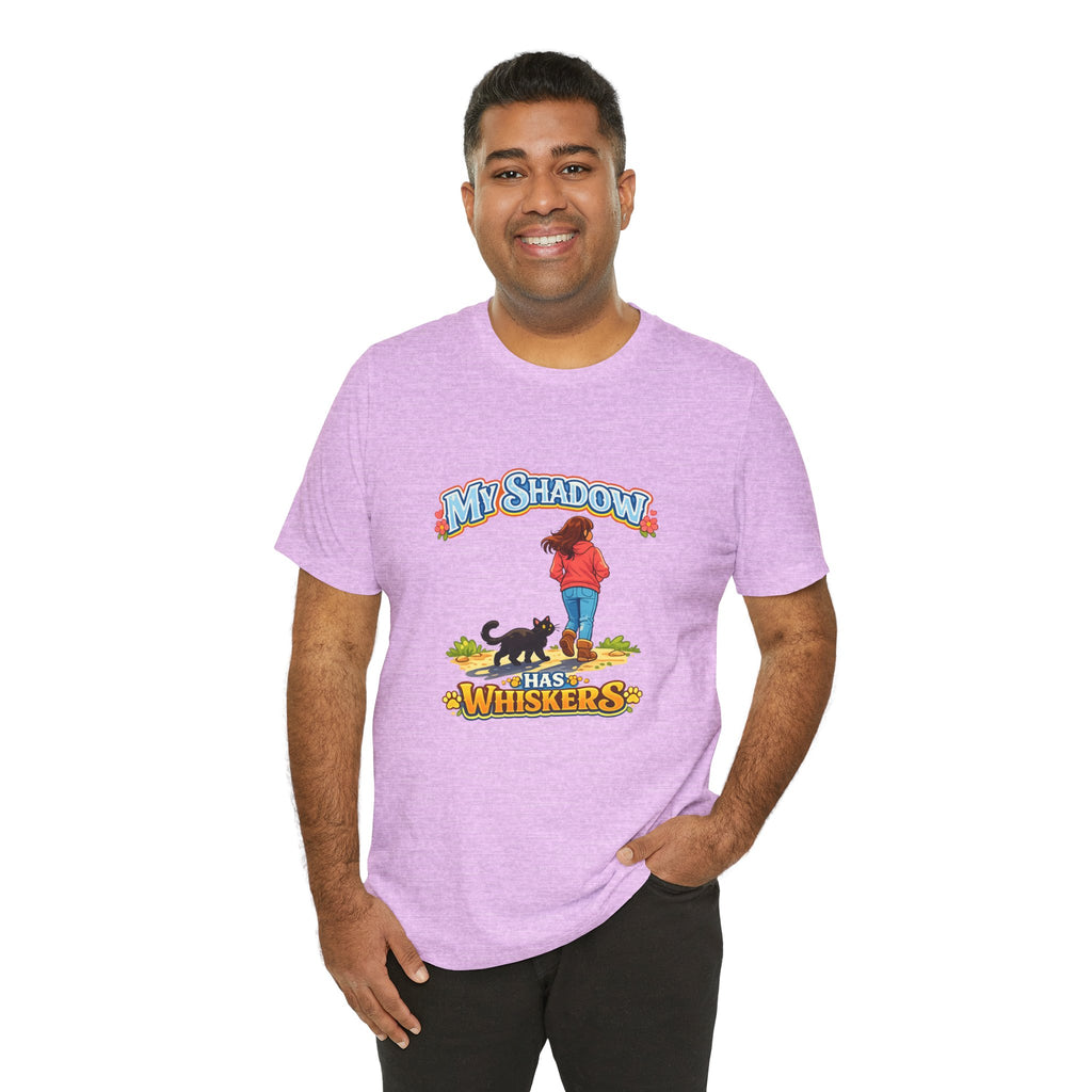 T-Shirt - My Shadow Has Whiskers | Black Cat Lover Design