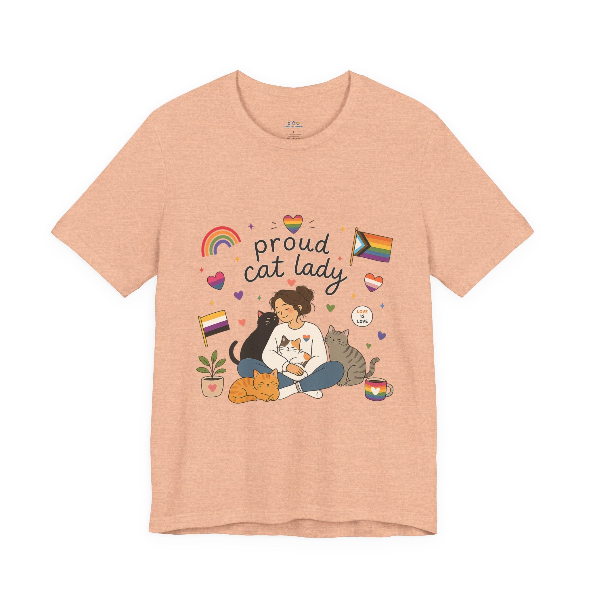 T-Shirt - Proud Cat Lady | LGBTQ+ Pride Cat Lover Shirt