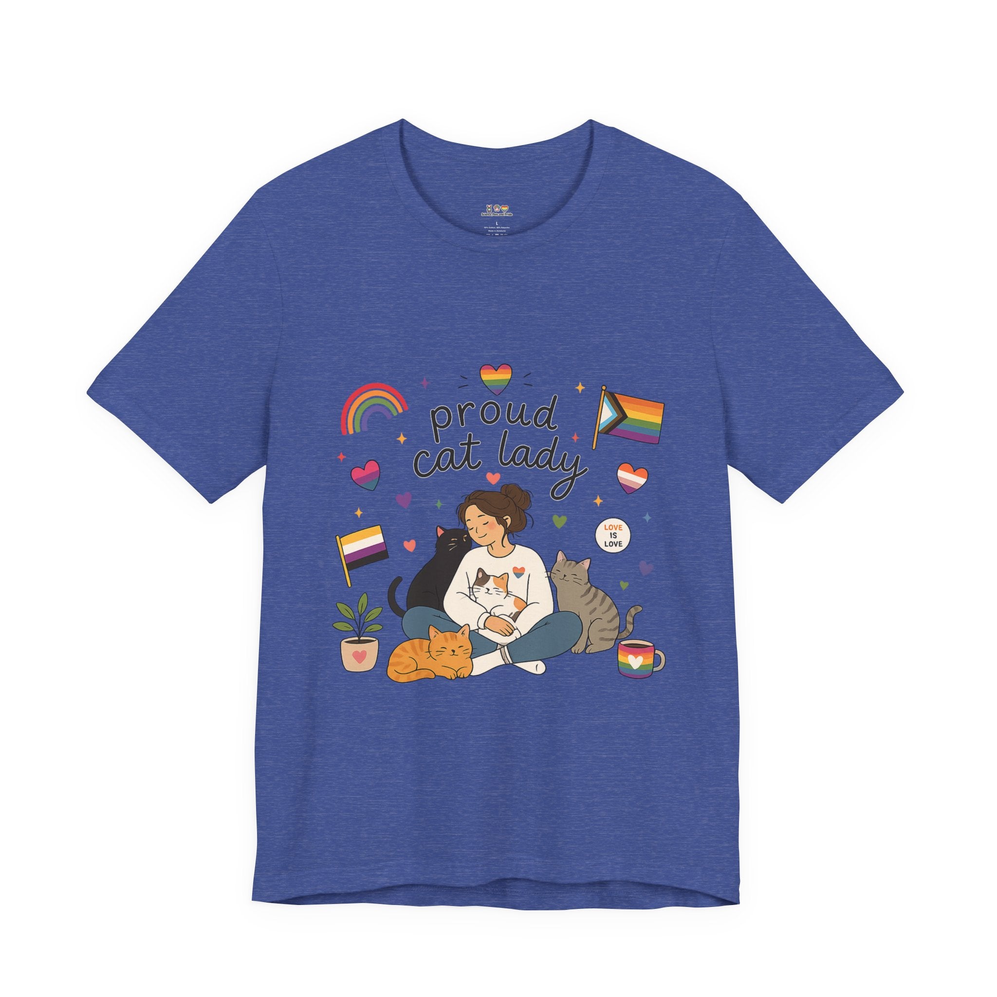 T-Shirt - Proud Cat Lady | LGBTQ+ Pride Cat Lover Shirt