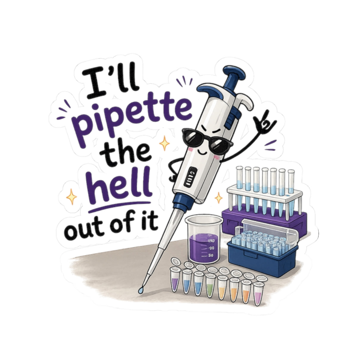 Sticker - I'll Pipette the Hell Out of It | Funny Laboratory Scientist