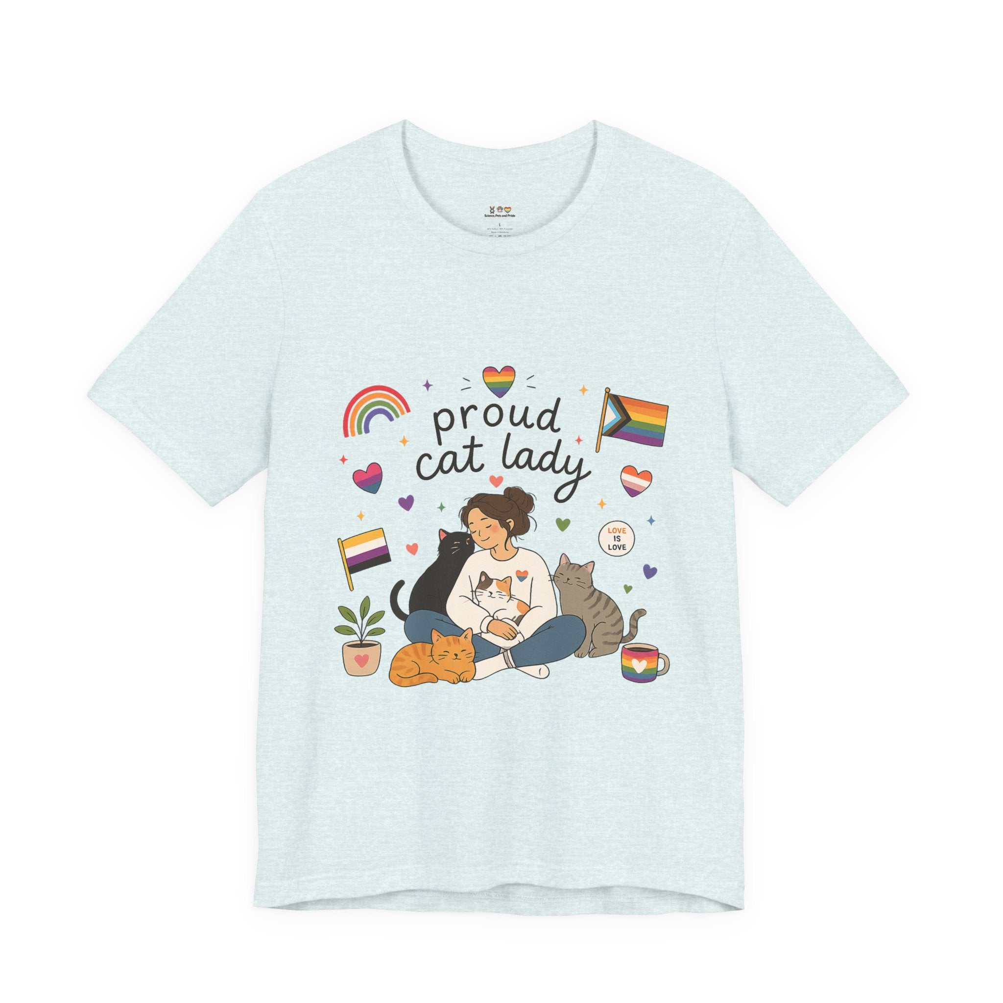 T-Shirt - Proud Cat Lady | LGBTQ+ Pride Cat Lover Shirt