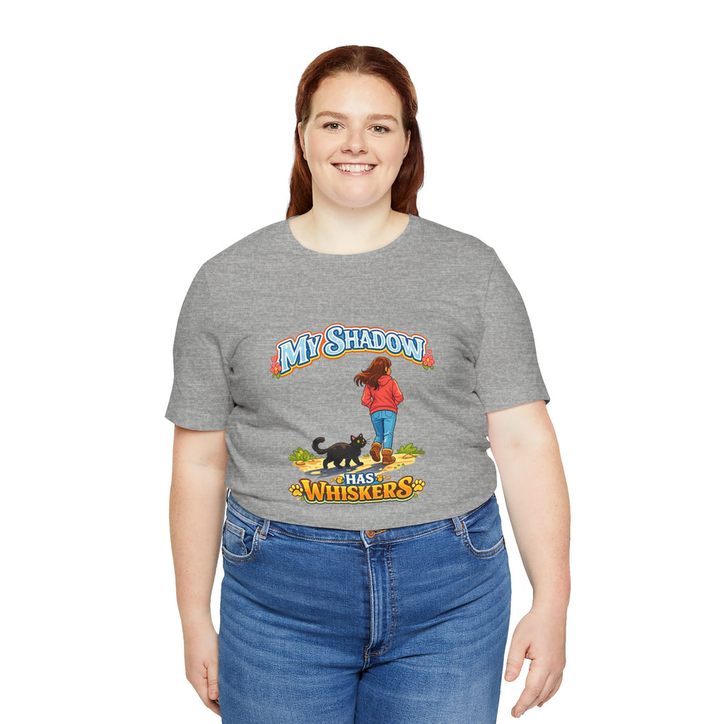 T-Shirt - My Shadow Has Whiskers | Black Cat Lover Design