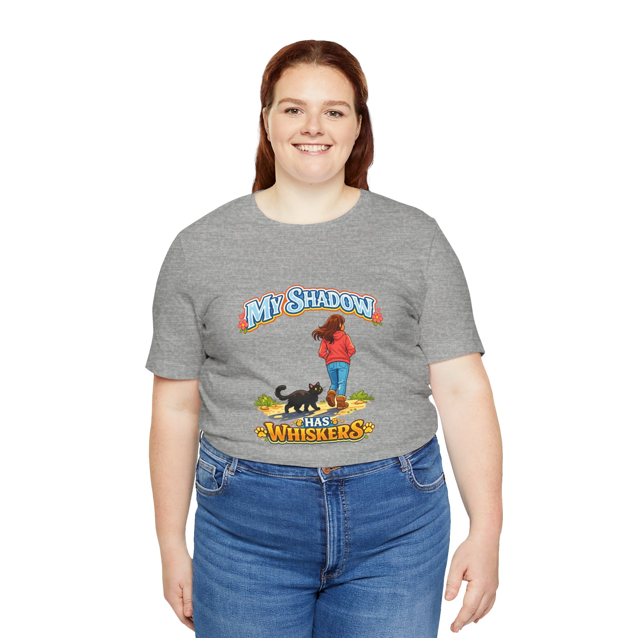 T-Shirt - My Shadow Has Whiskers | Black Cat Lover Design